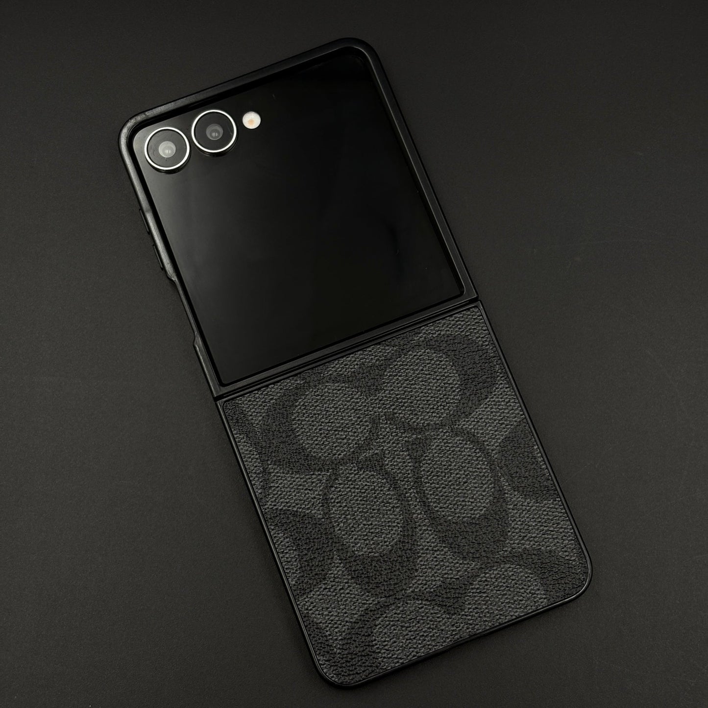 CC Pattern PU Leather Case Cover for Samsung Galaxy Z Flip 7 | Iconic Luxury Brand | Slim Designer Fit
