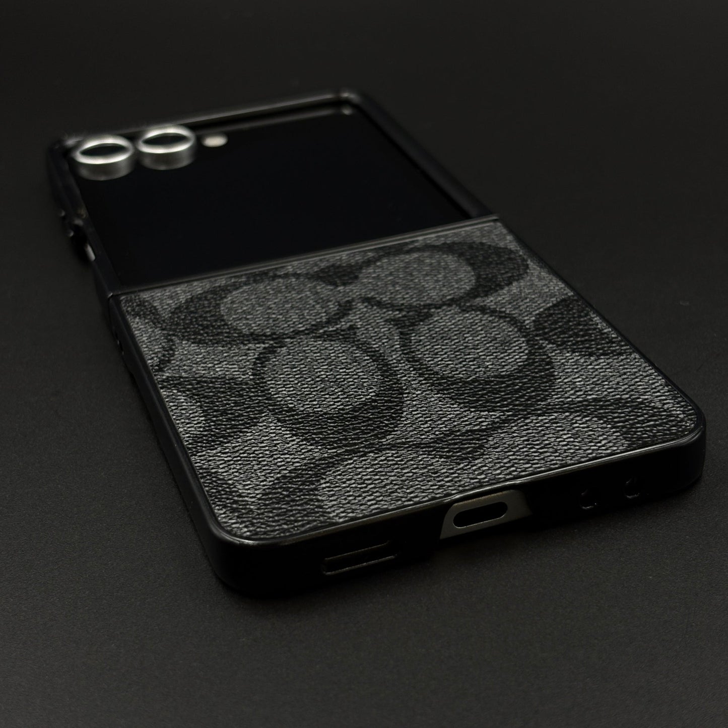CC Pattern PU Leather Case Cover for Samsung Galaxy Z Flip 7 | Iconic Luxury Brand | Slim Designer Fit