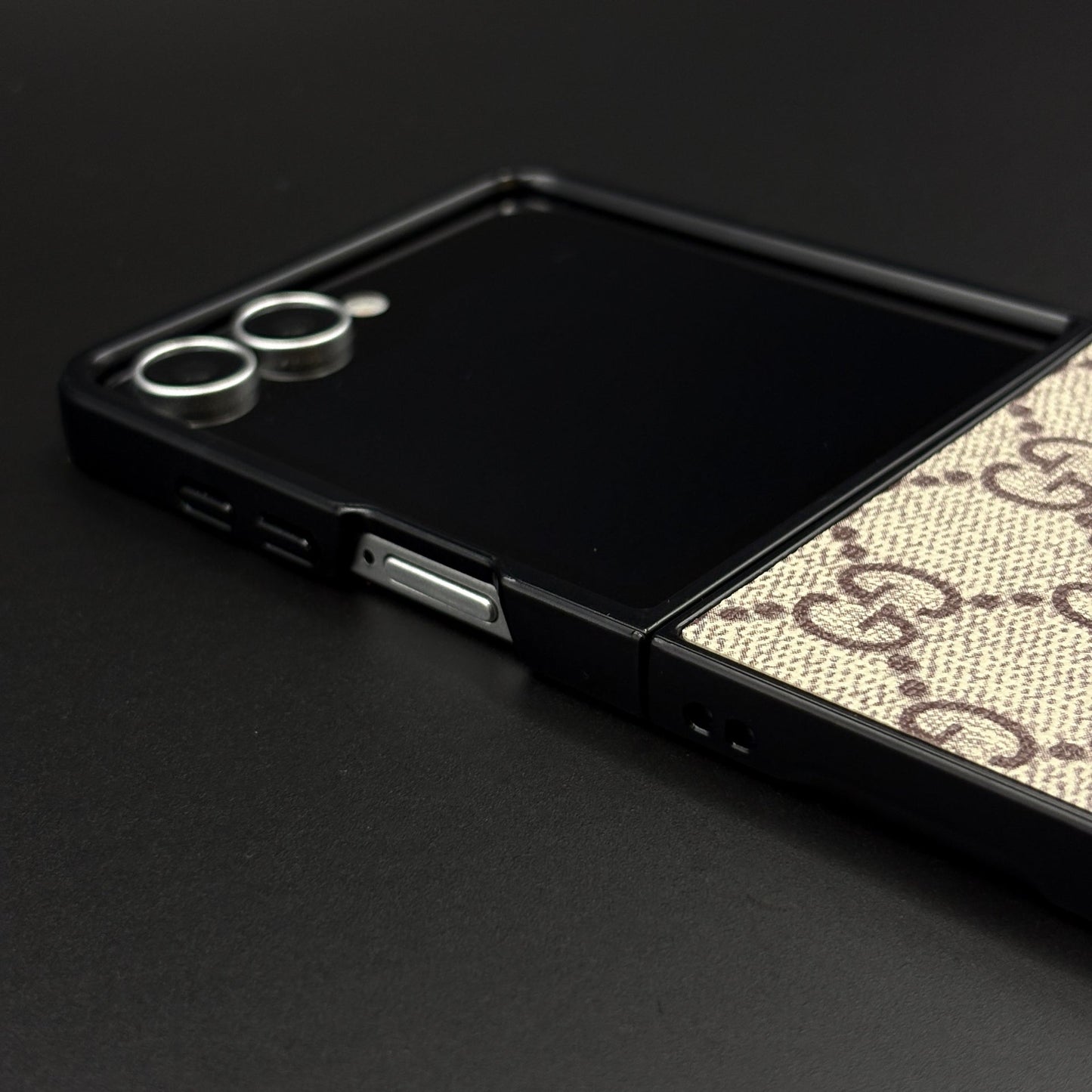 Luxury Brand PU Leather GG Case for Samsung Galaxy Z Flip 7 | Designer Protective Cover