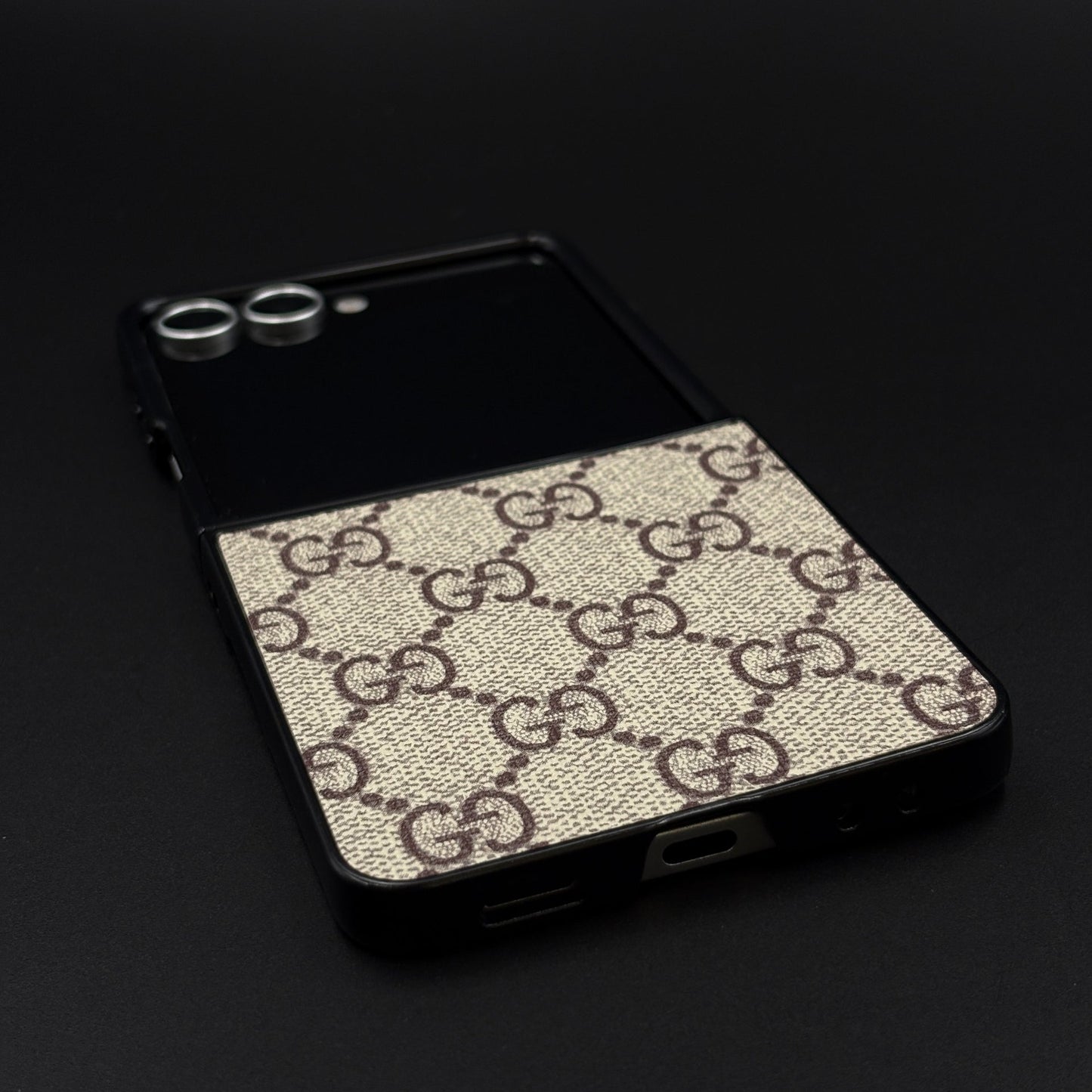 Luxury Brand PU Leather GG Case for Samsung Galaxy Z Flip 7 | Designer Protective Cover