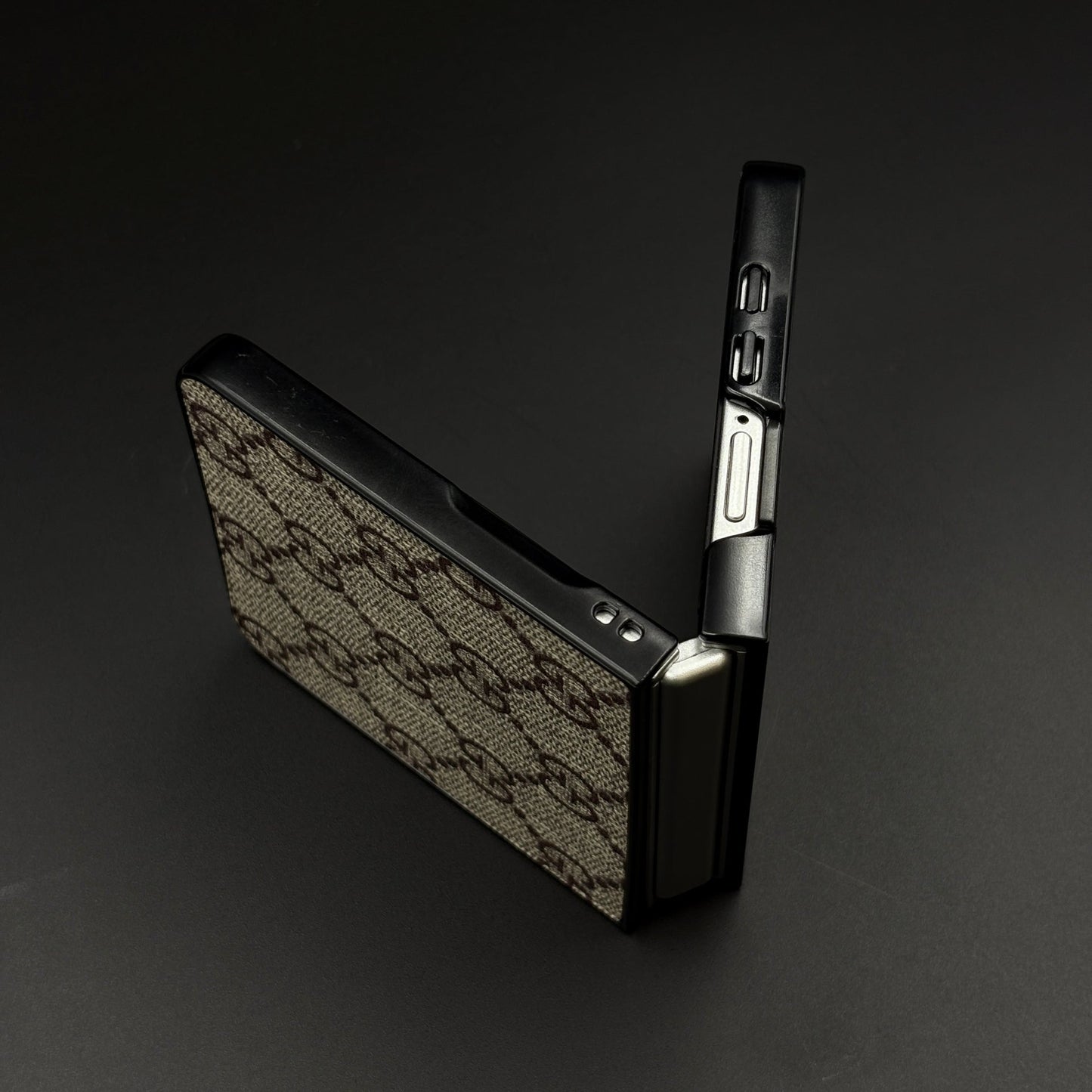Luxury Brand PU Leather GG Case for Samsung Galaxy Z Flip 7 | Designer Protective Cover
