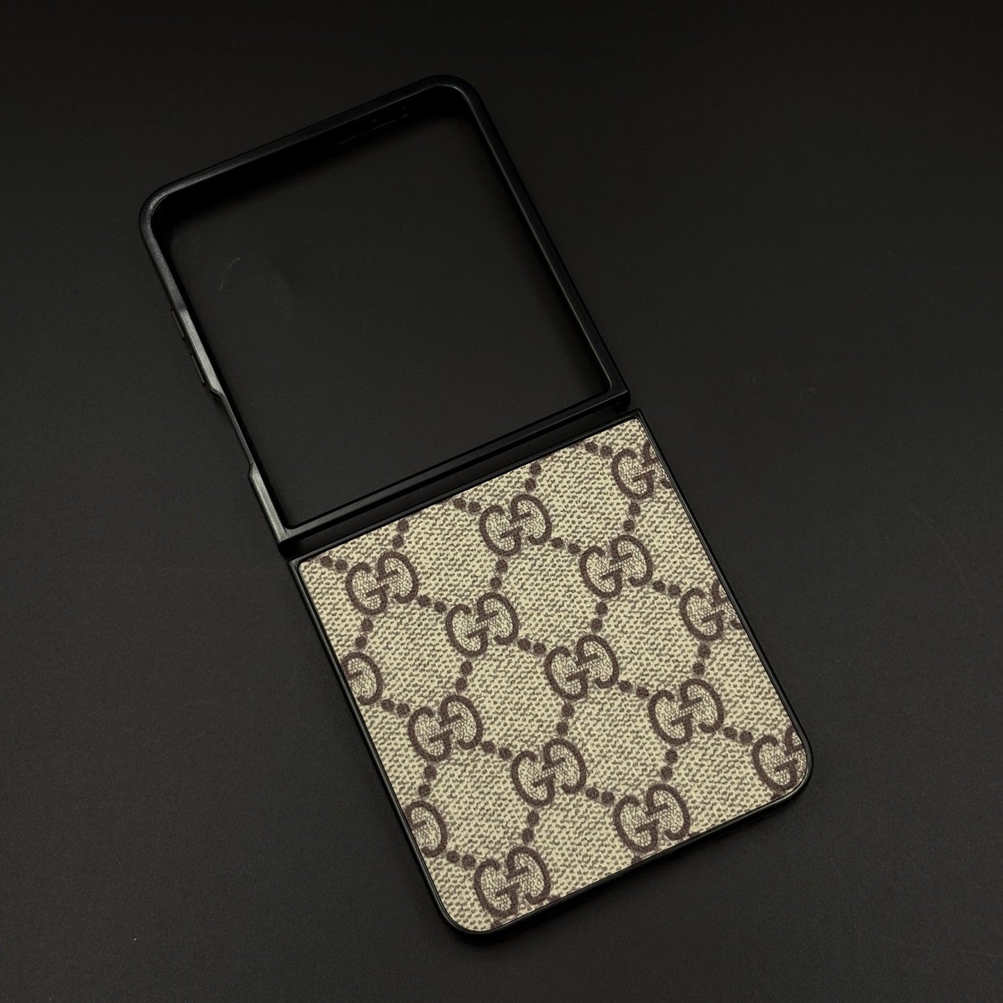 Luxury Brand PU Leather GG Case for Samsung Galaxy Z Flip 7 | Designer Protective Cover