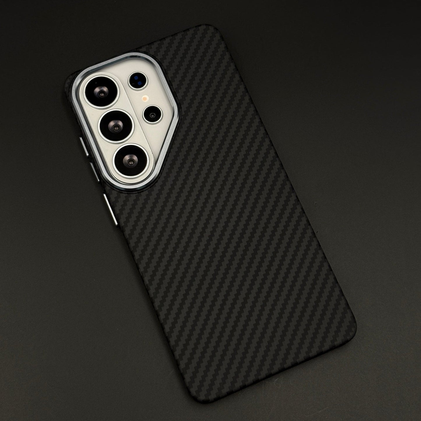 Carbon Fibre Texture with Hidden MagSafe Mobile Case Cover for Samsung Galaxy S26 Ultra