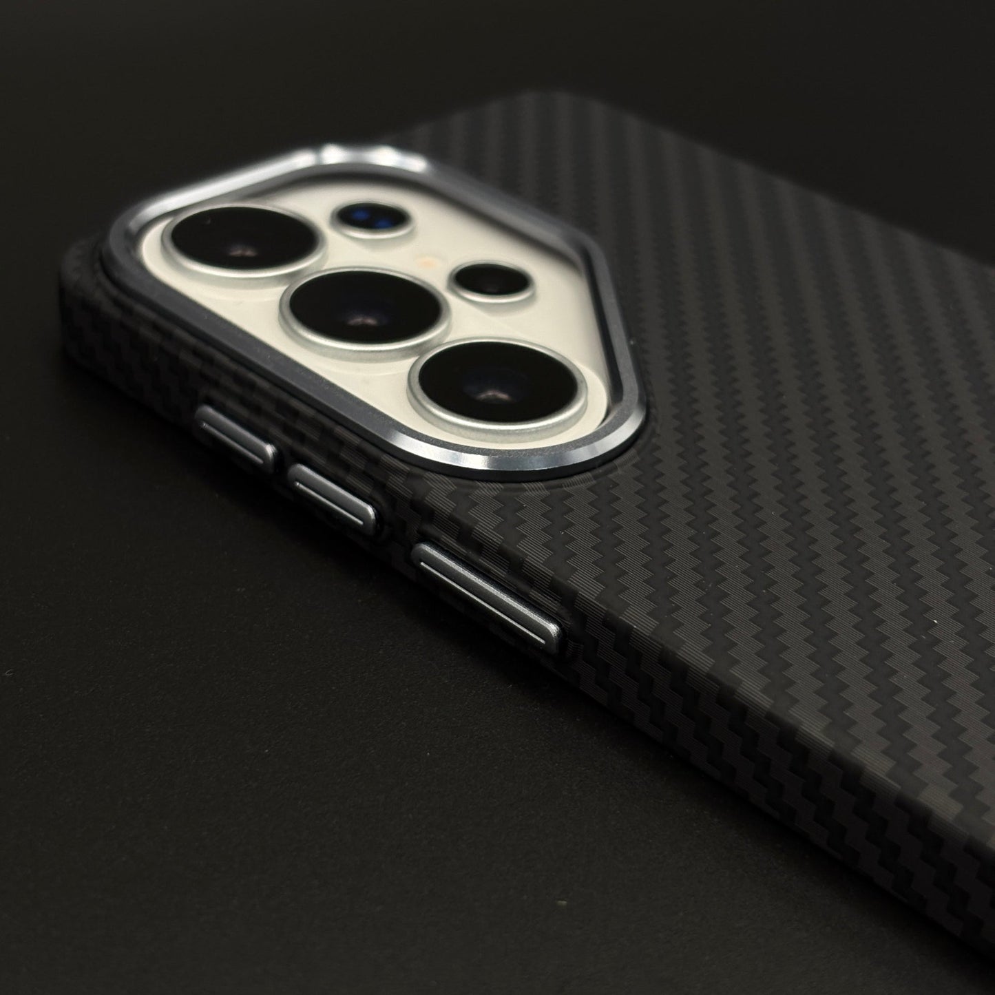 Carbon Fibre Texture with Hidden MagSafe Mobile Case Cover for Samsung Galaxy S26 Ultra