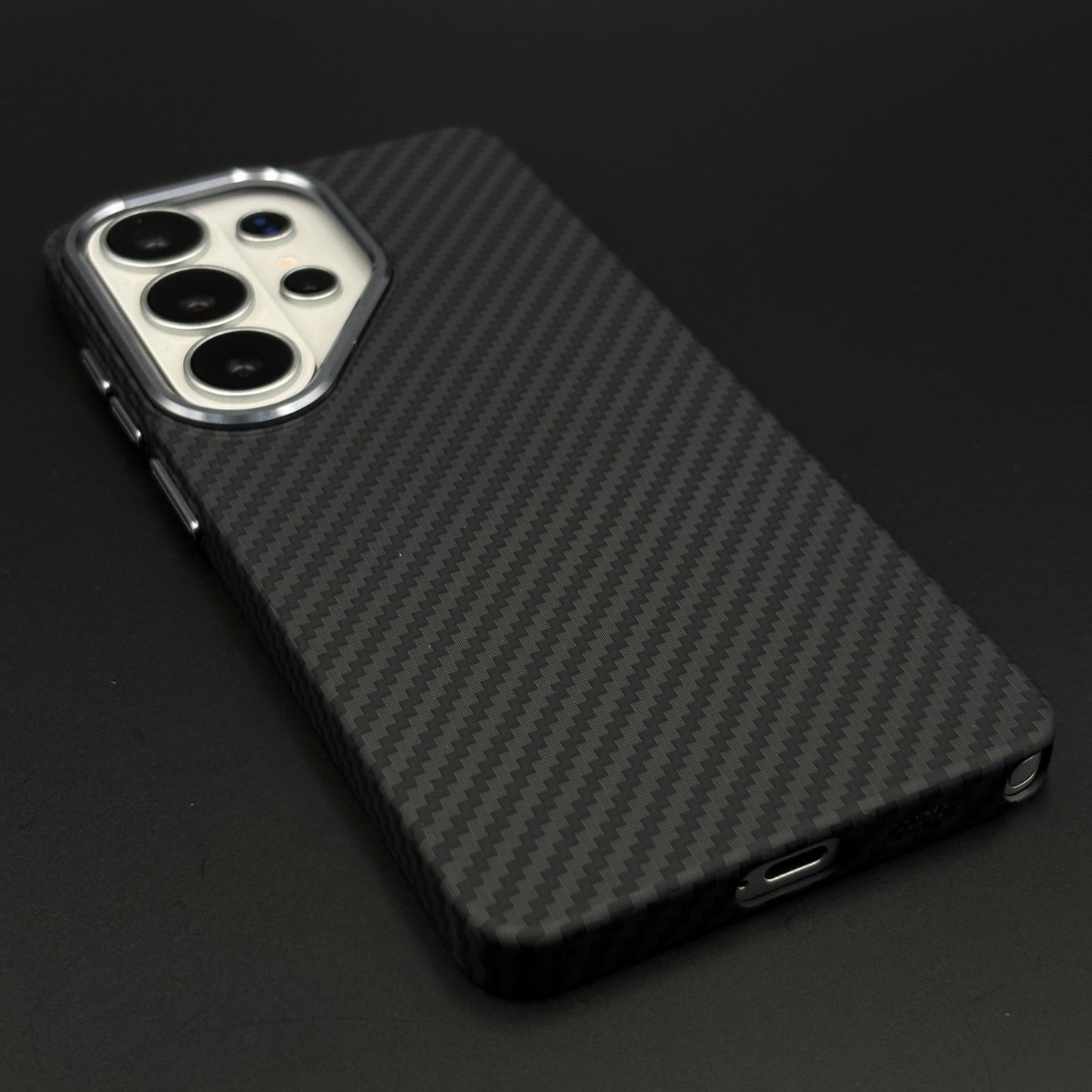 Carbon Fibre Texture with Hidden MagSafe Mobile Case Cover for Samsung Galaxy S26 Ultra