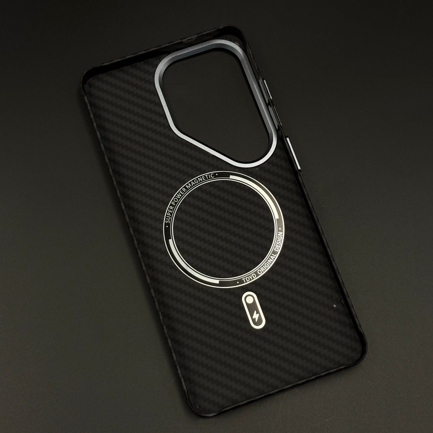 Carbon Fibre Texture with Hidden MagSafe Mobile Case Cover for Samsung Galaxy S26 Ultra