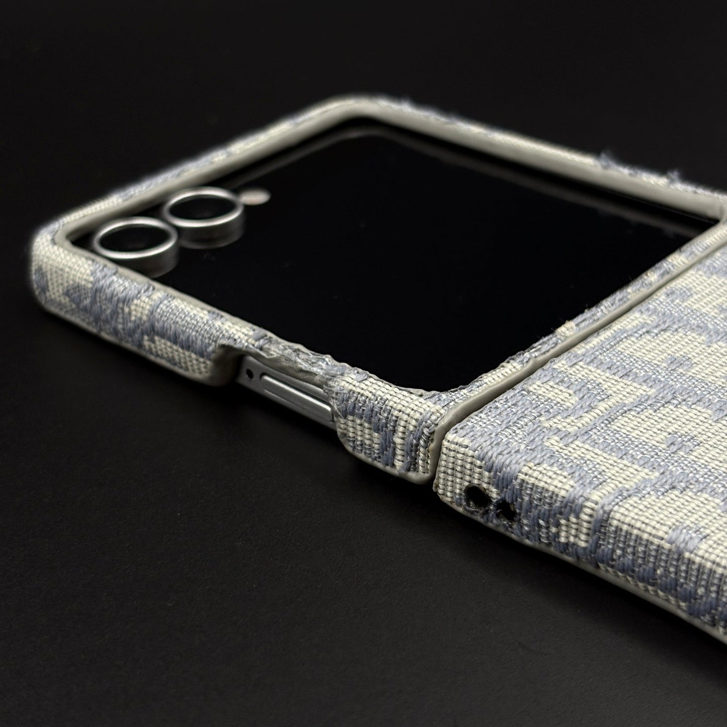 Embroidered Fabric CD Case for Samsung Galaxy Z Flip 7 | Premium Designer Pattern Cover