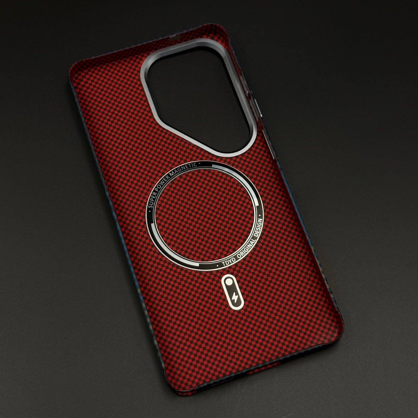 Carbon Fibre Racing Stripe Hidden MagSafe Mobile Case Cover for Samsung Galaxy S26 Ultra