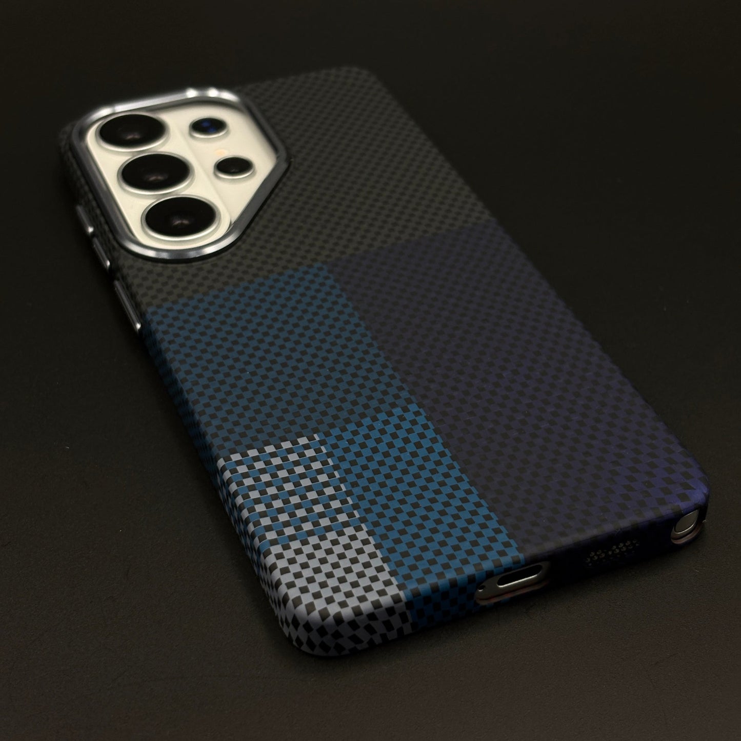 Carbon Fibre Colour Block Hidden MagSafe Mobile Case Cover for Samsung Galaxy S26 Ultra
