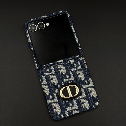 Embroidered Fabric CD Case for Samsung Galaxy Z Flip 7 | Premium Designer Pattern Cover