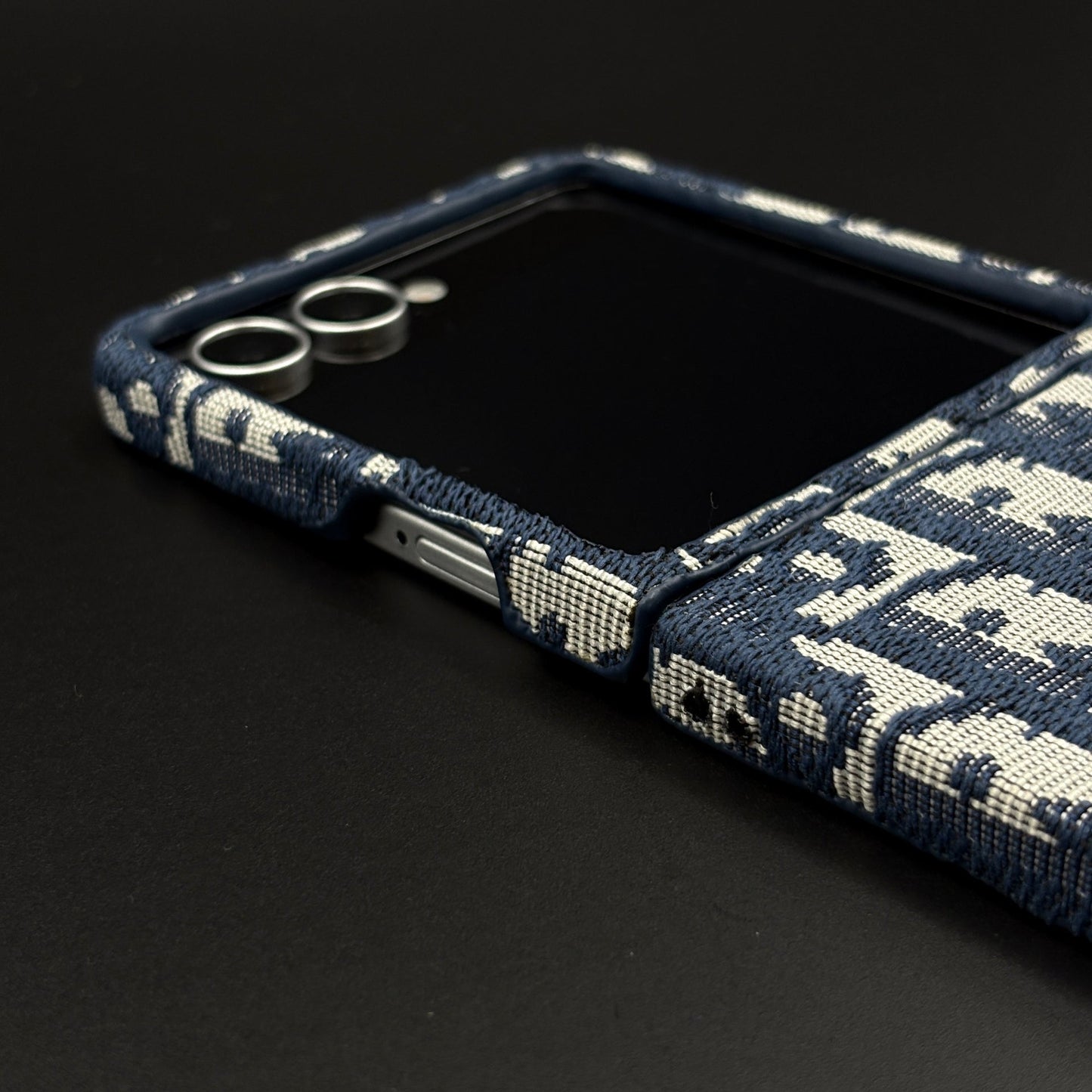 Embroidered Fabric CD Case for Samsung Galaxy Z Flip 7 | Premium Designer Pattern Cover