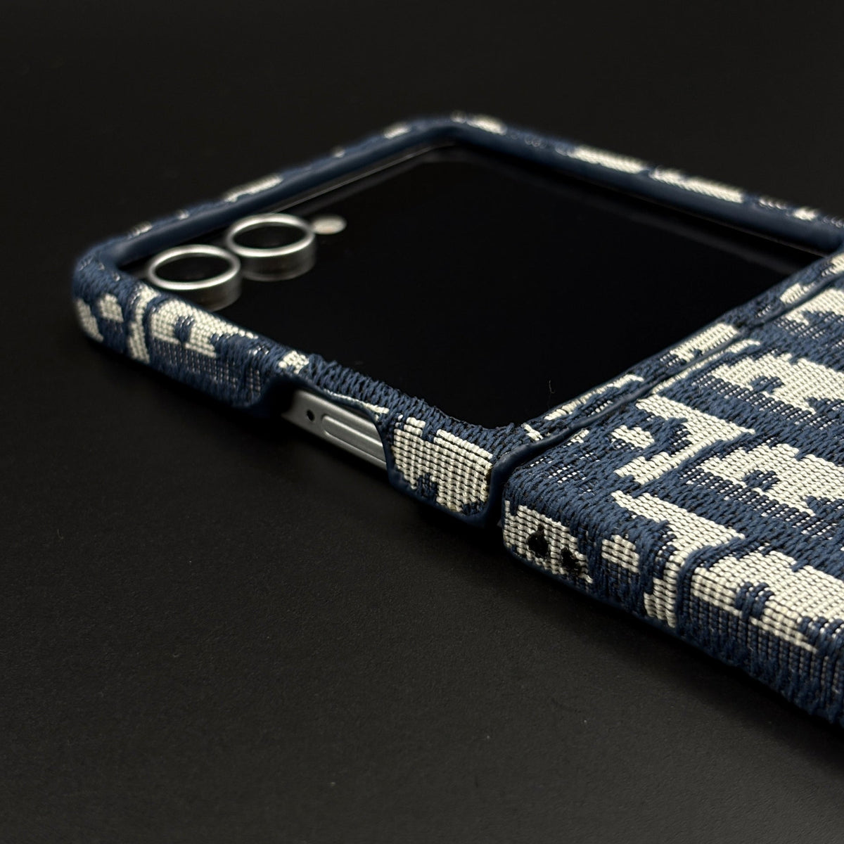 Embroidered Fabric CD Case for Samsung Galaxy Z Flip 8 | Premium Designer Pattern Cover