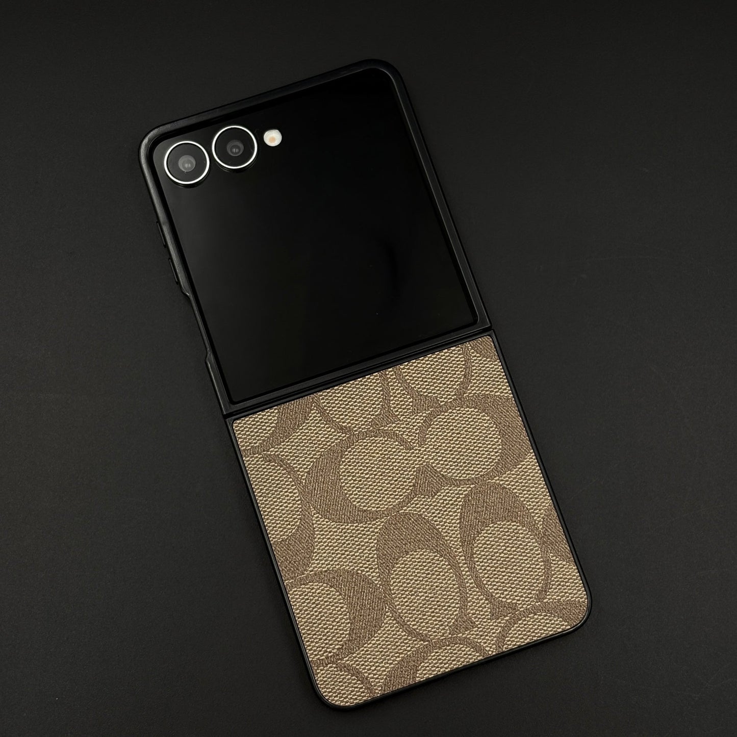 CC Pattern PU Leather Case Cover for Samsung Galaxy Z Flip 8 | Iconic Luxury Brand | Slim Designer Fit