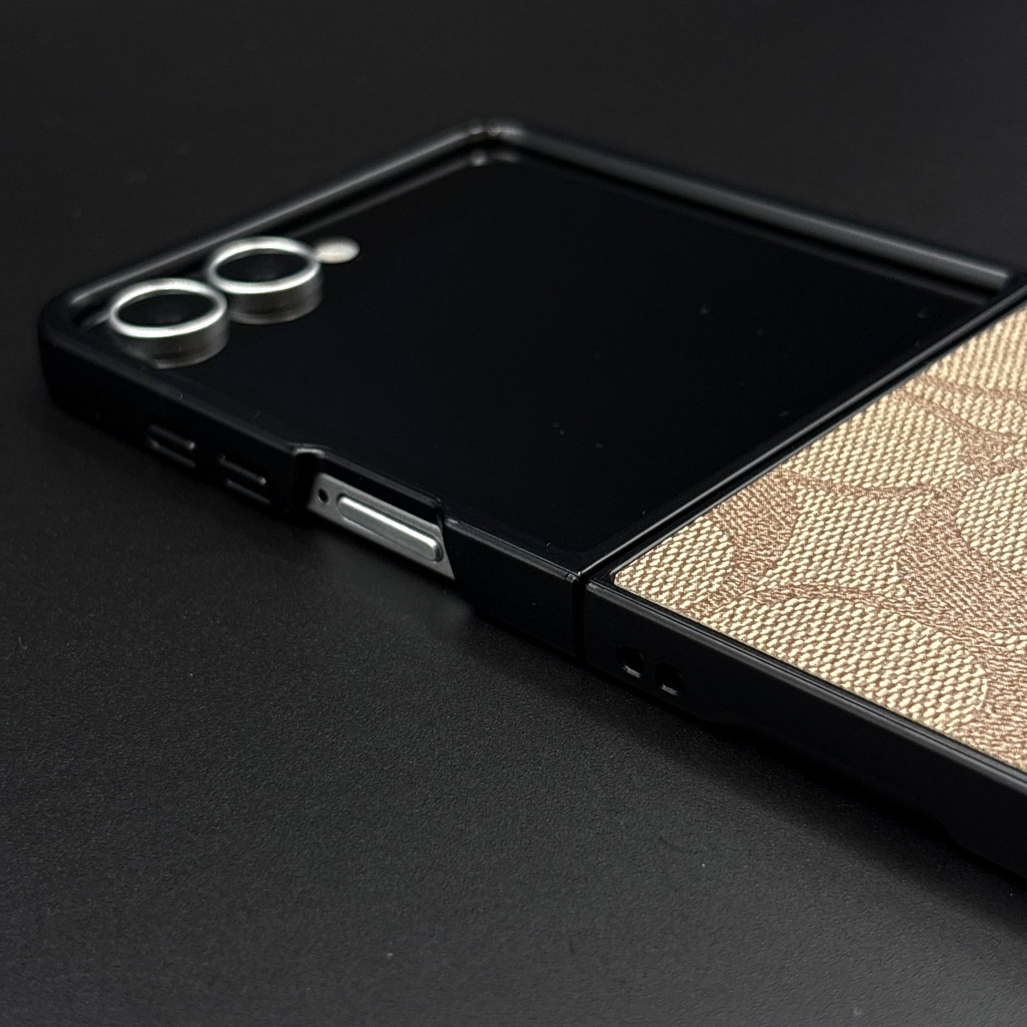 CC Pattern PU Leather Case Cover for Samsung Galaxy Z Flip 7 | Iconic Luxury Brand | Slim Designer Fit