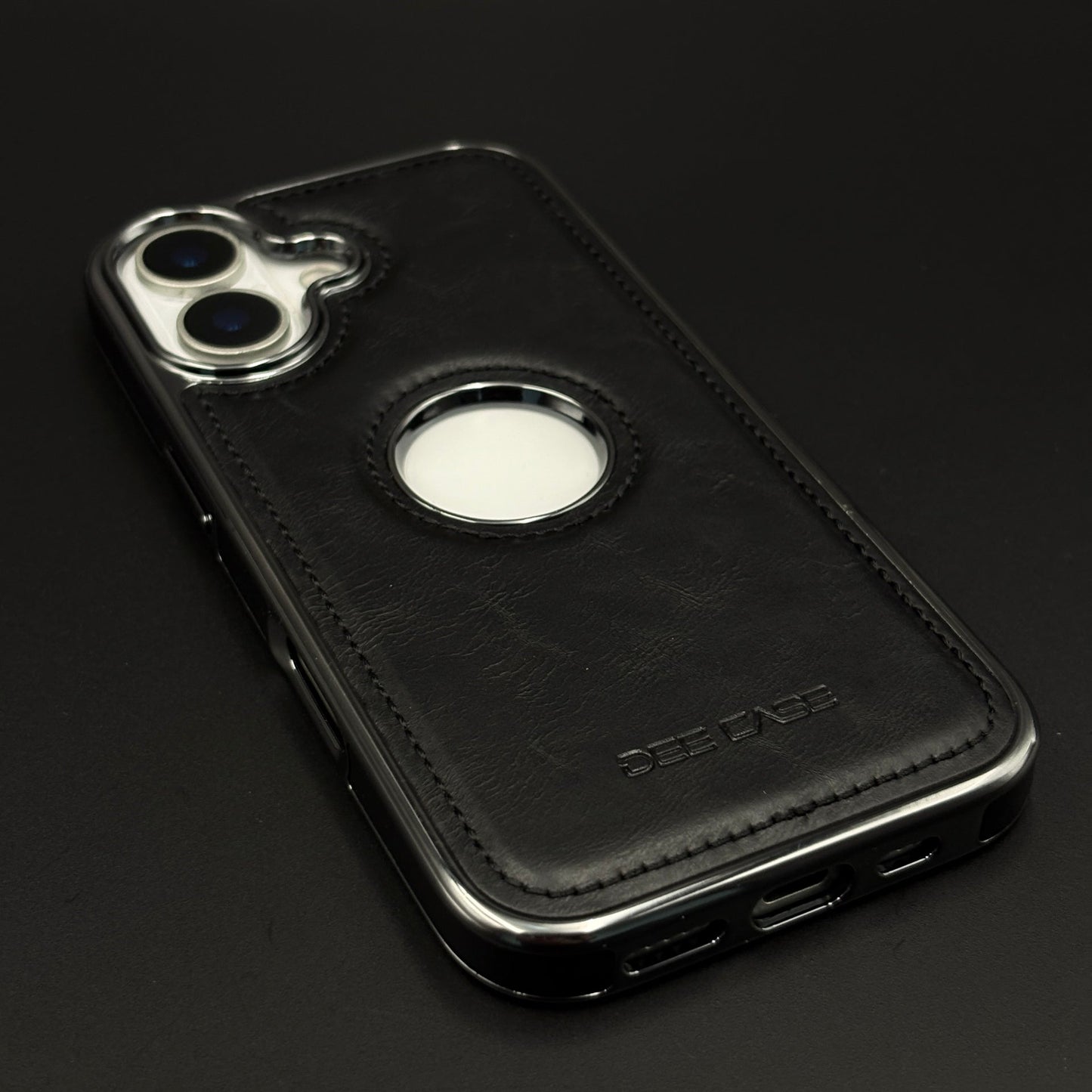 Leather Logo Cut Stitched Mobile Case Cover for iPhone 17