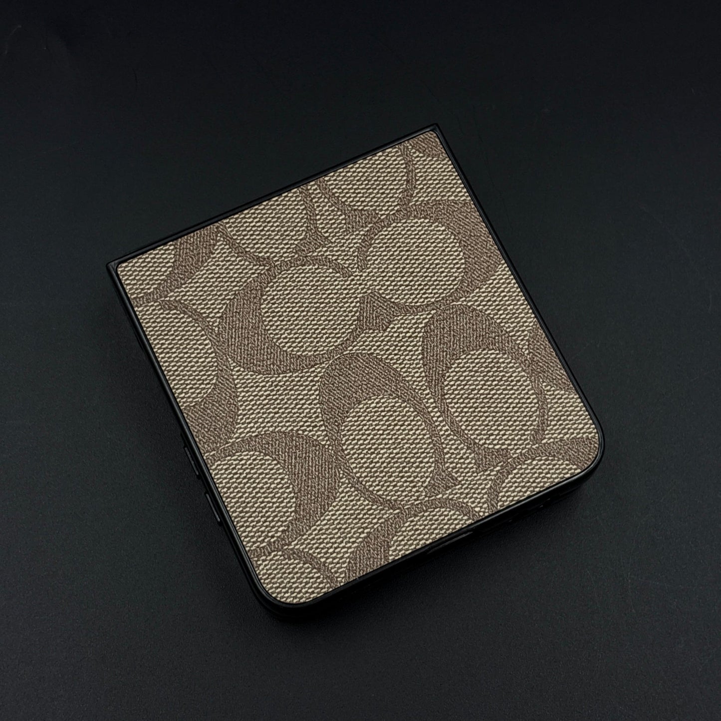 CC Pattern PU Leather Case Cover for Samsung Galaxy Z Flip 7 | Iconic Luxury Brand | Slim Designer Fit