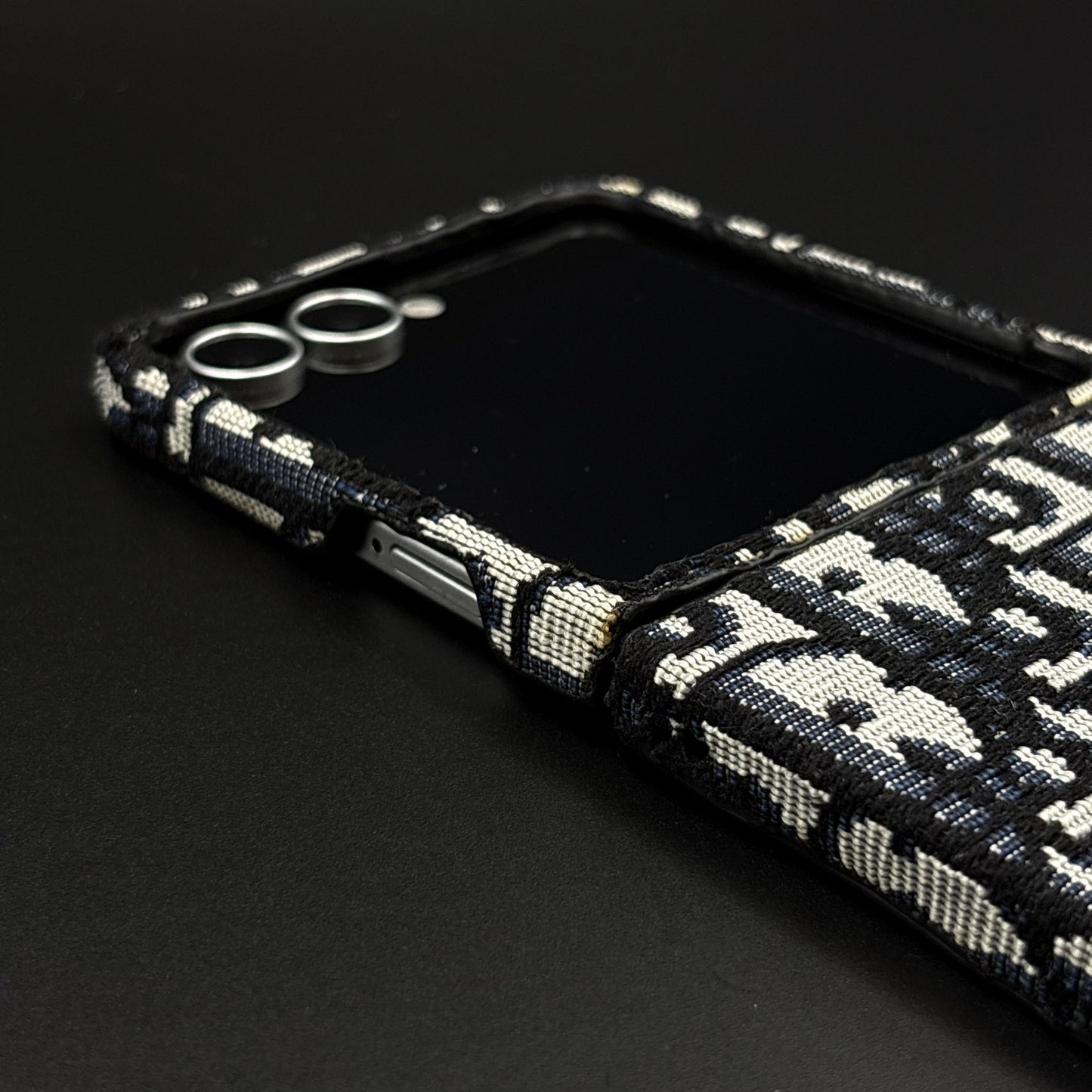Embroidered Fabric CD Case for Samsung Galaxy Z Flip 7 | Premium Designer Pattern Cover
