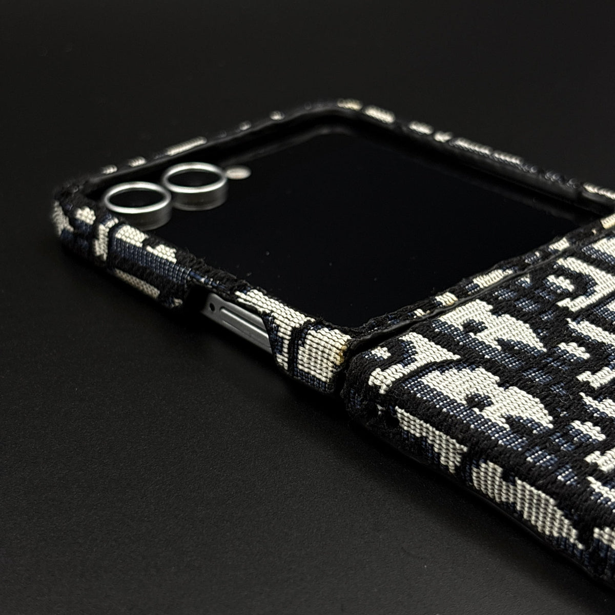 Embroidered Fabric CD Case for Samsung Galaxy Z Flip 8 | Premium Designer Pattern Cover