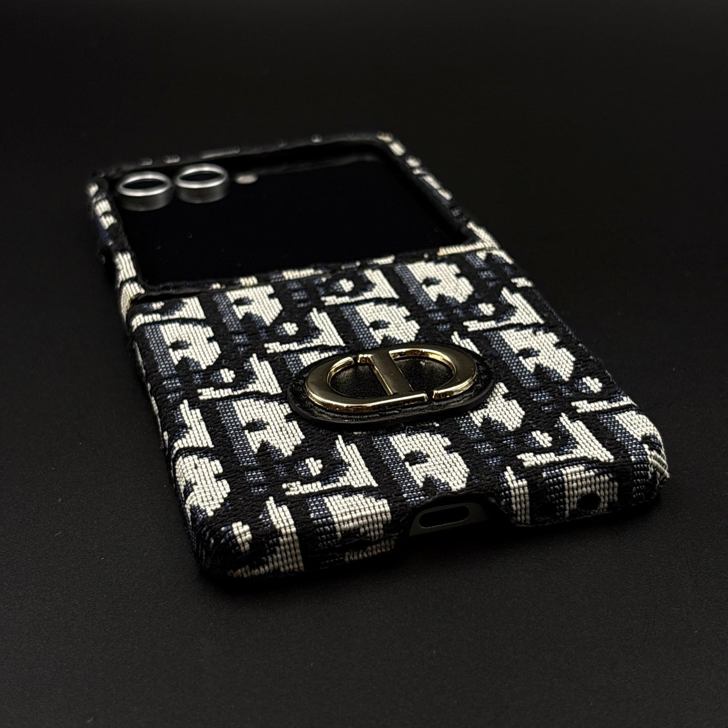 Embroidered Fabric CD Case for Samsung Galaxy Z Flip 7 | Premium Designer Pattern Cover