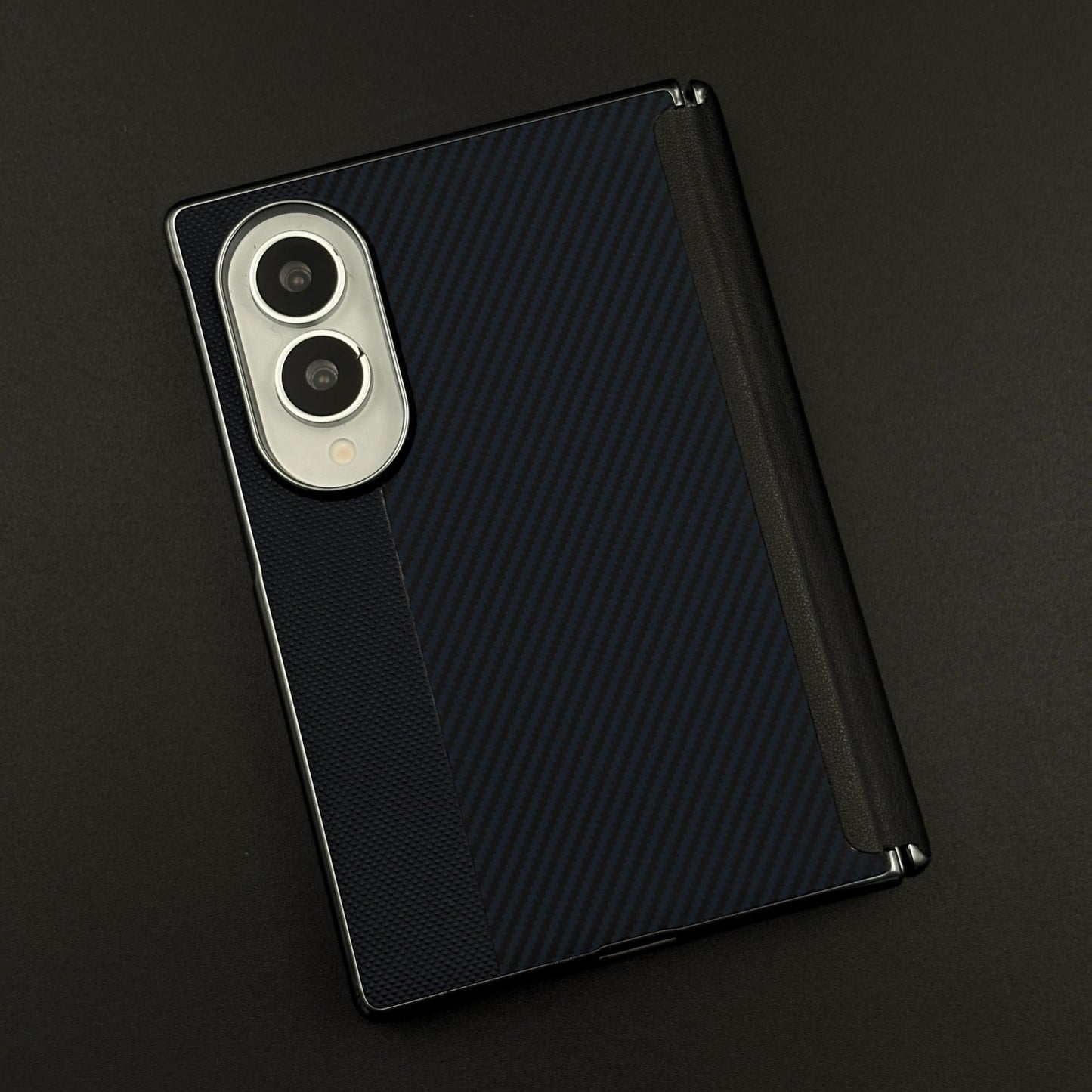 Dual Tone Carbon Fiber Hinge Protection Case for Samsung Galaxy Z Fold 8 | Front Screen Protector