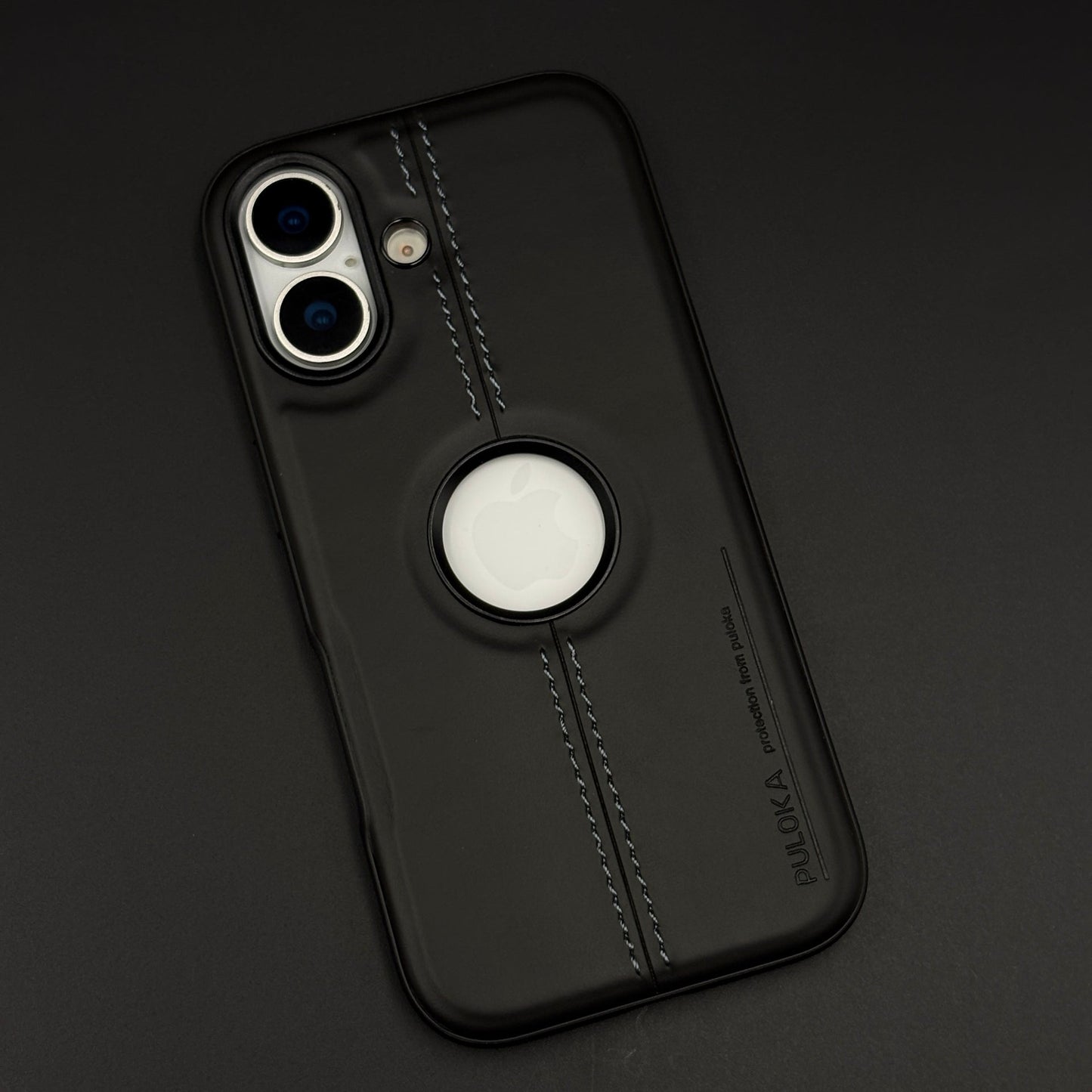 Stitched Leather Logo Cut Mobile Case Cover for iPhone 17
