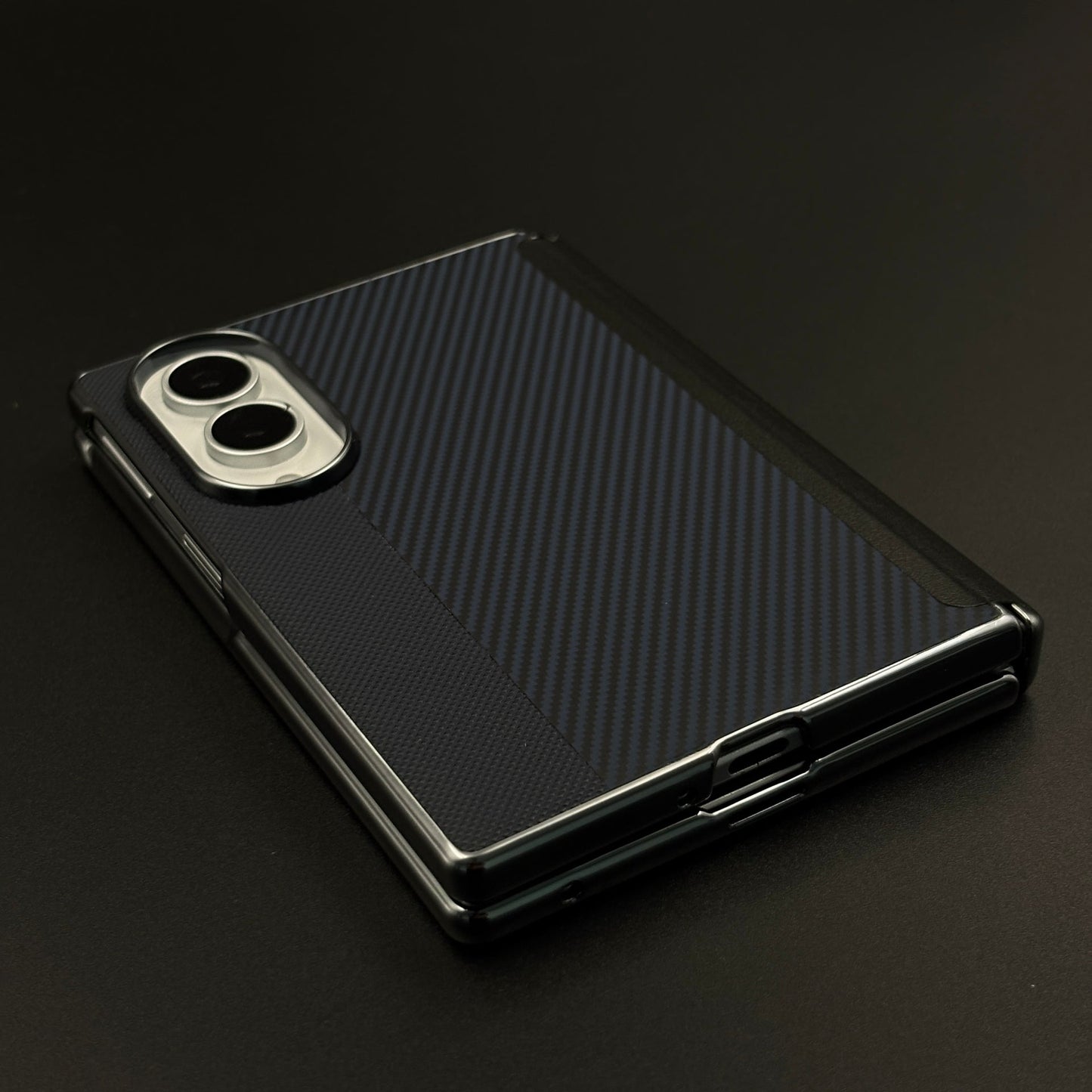 Dual Tone Carbon Fiber Hinge Protection Case for Samsung Galaxy Z Fold 8 | Front Screen Protector