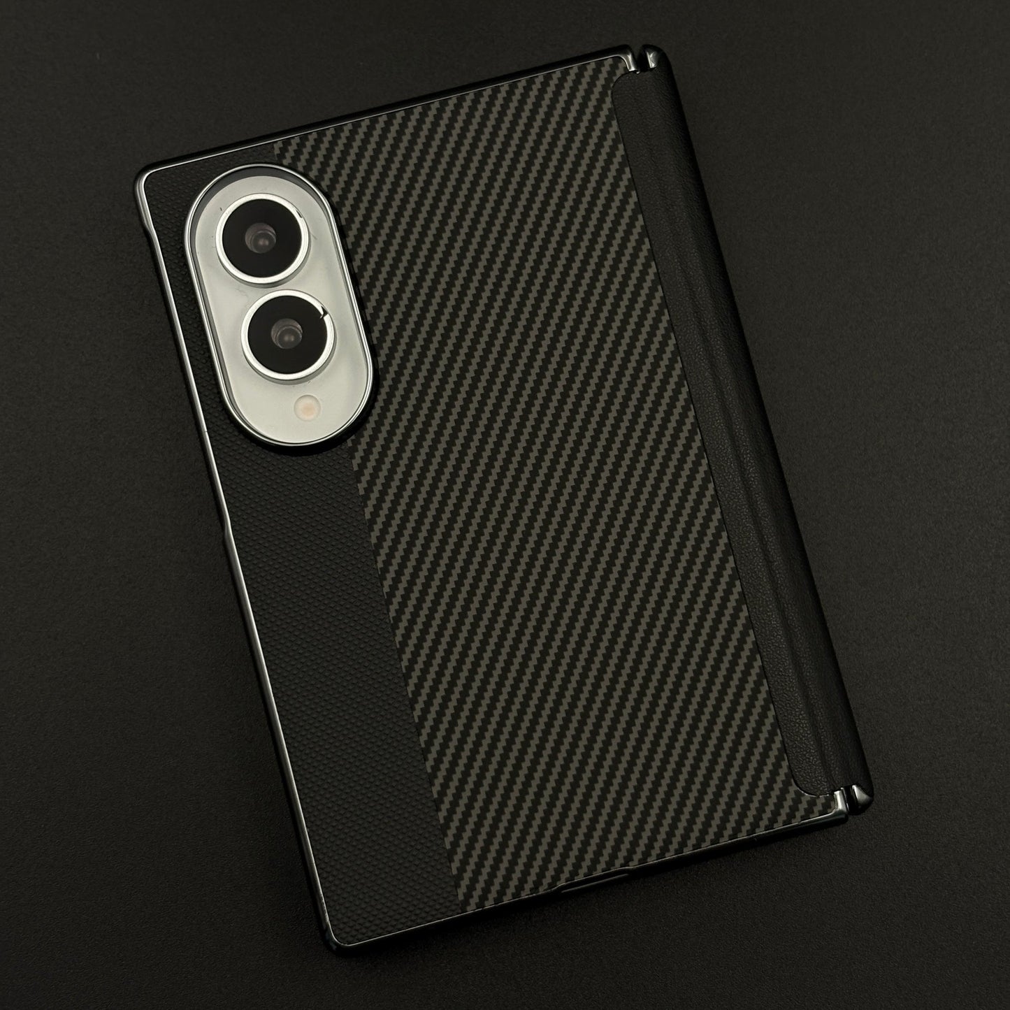 Dual Tone Carbon Fiber Hinge Protection Case for Samsung Galaxy Z Fold 8 | Front Screen Protector