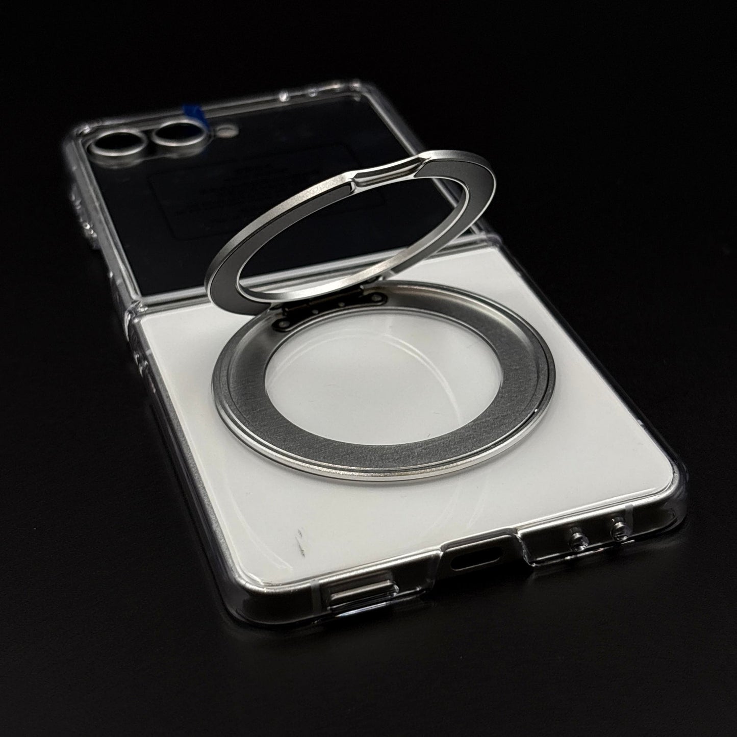 Premium Transparent Case with 360° Rotating Kickstand for Samsung Galaxy Z Flip 7 | No-Yellowing | Sleek Fit
