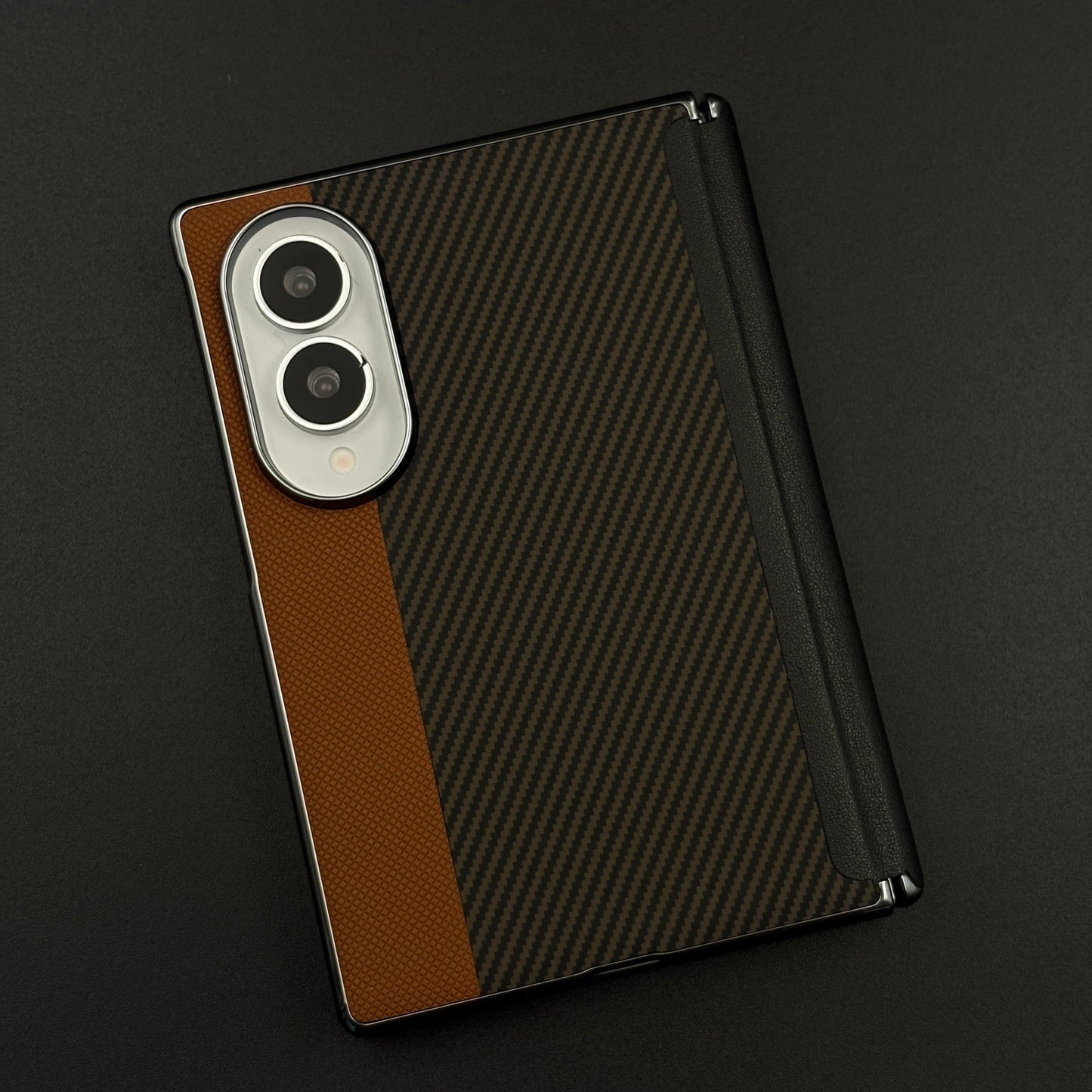 Dual Tone Carbon Fiber Hinge Protection Case for Samsung Galaxy Z Fold 8 | Front Screen Protector