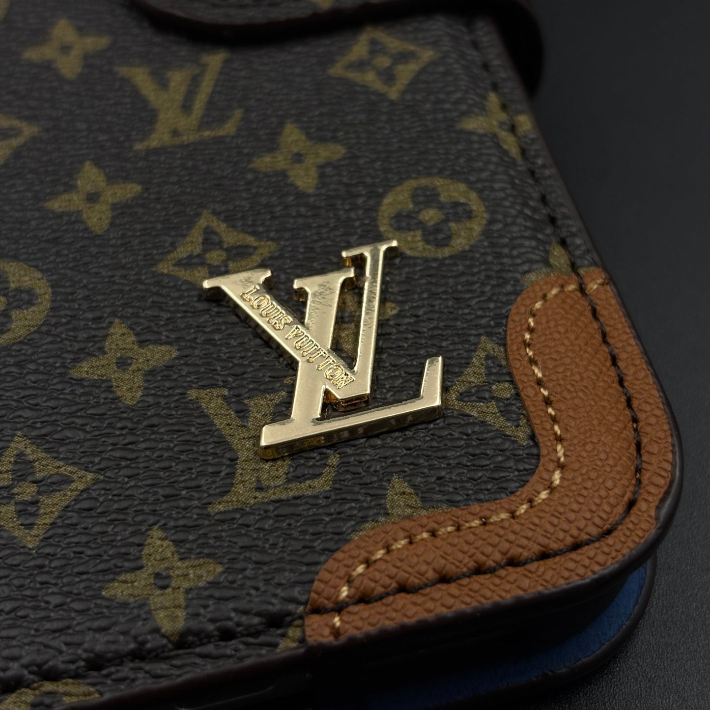 Monogram Flip Wallet Case for iPhone 17 Series with Card Slots | ID Window & Wrist Strap
