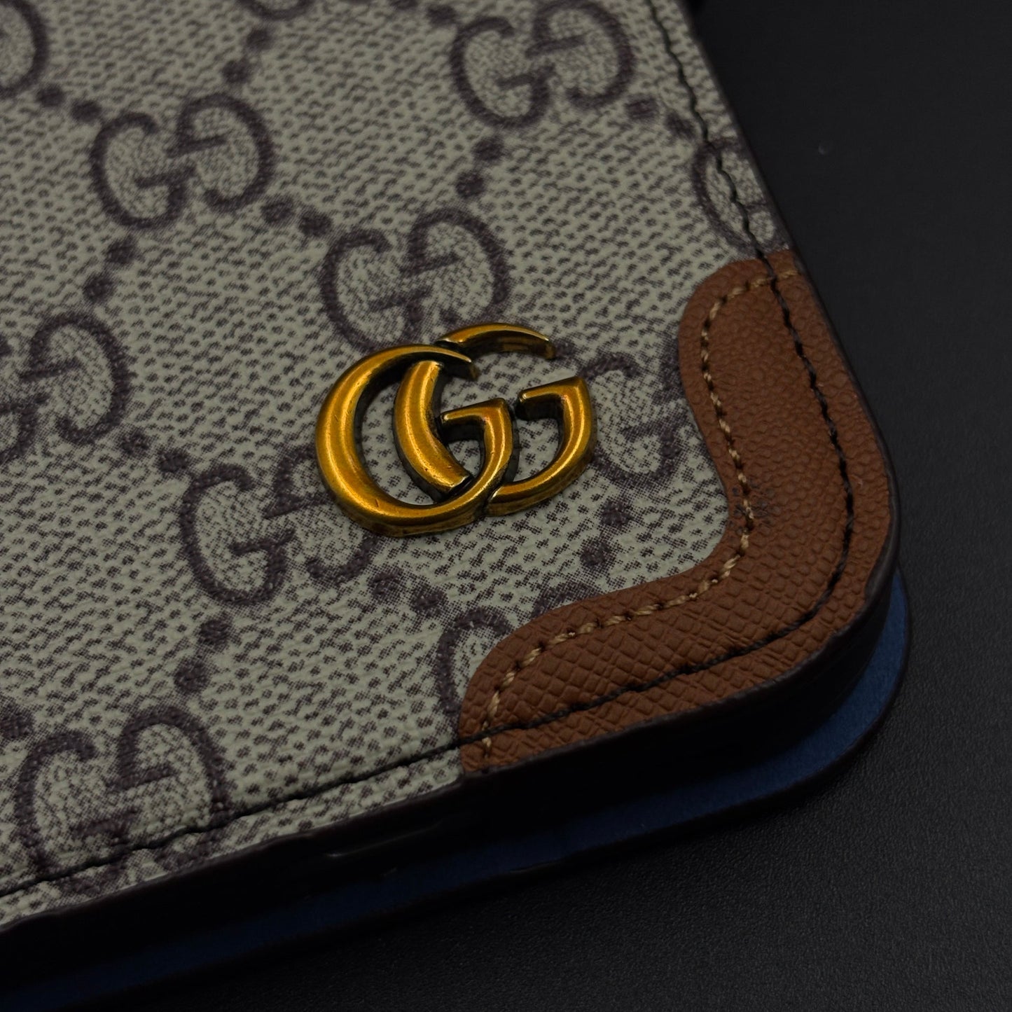 GG Monogram Flip Wallet Case for iPhone 17 Series with Card Slots | ID Window & Wrist Strap