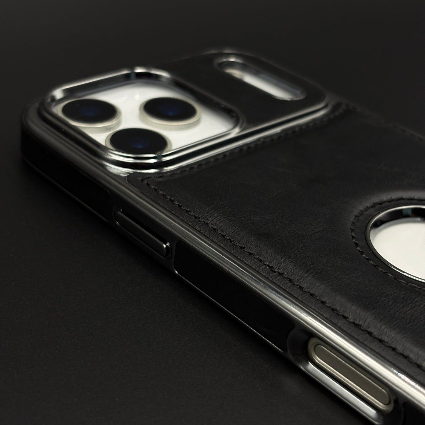 Leather Logo Cut Stitched Mobile Case Cover for iPhone 17 Series