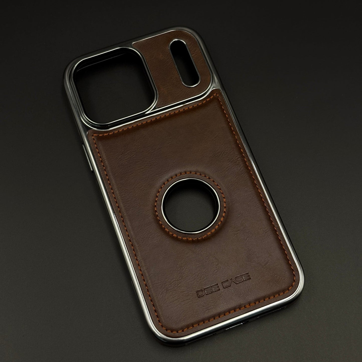 Leather Logo Cut Stitched Mobile Case Cover for iPhone 17 Series