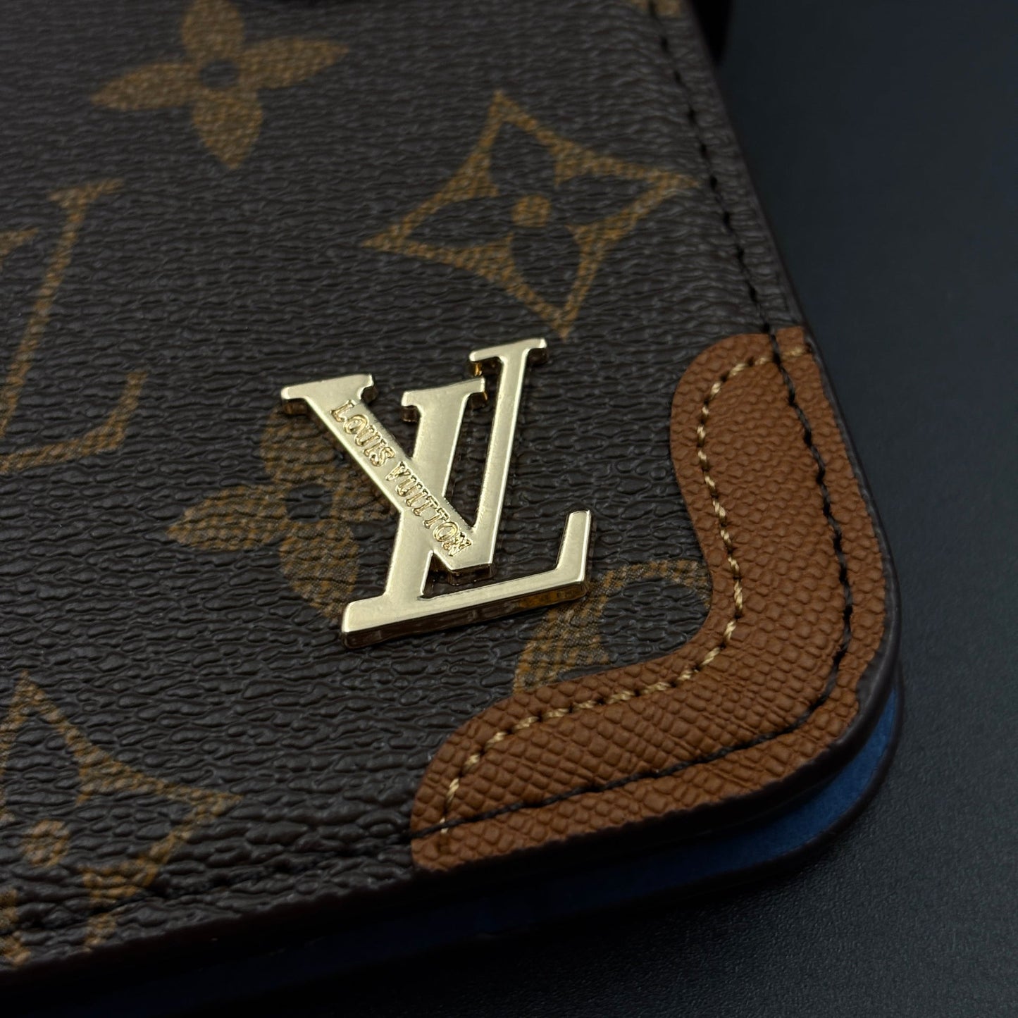 Monogram Flip Wallet Case for iPhone 17 Series with Card Slots | ID Window & Wrist Strap