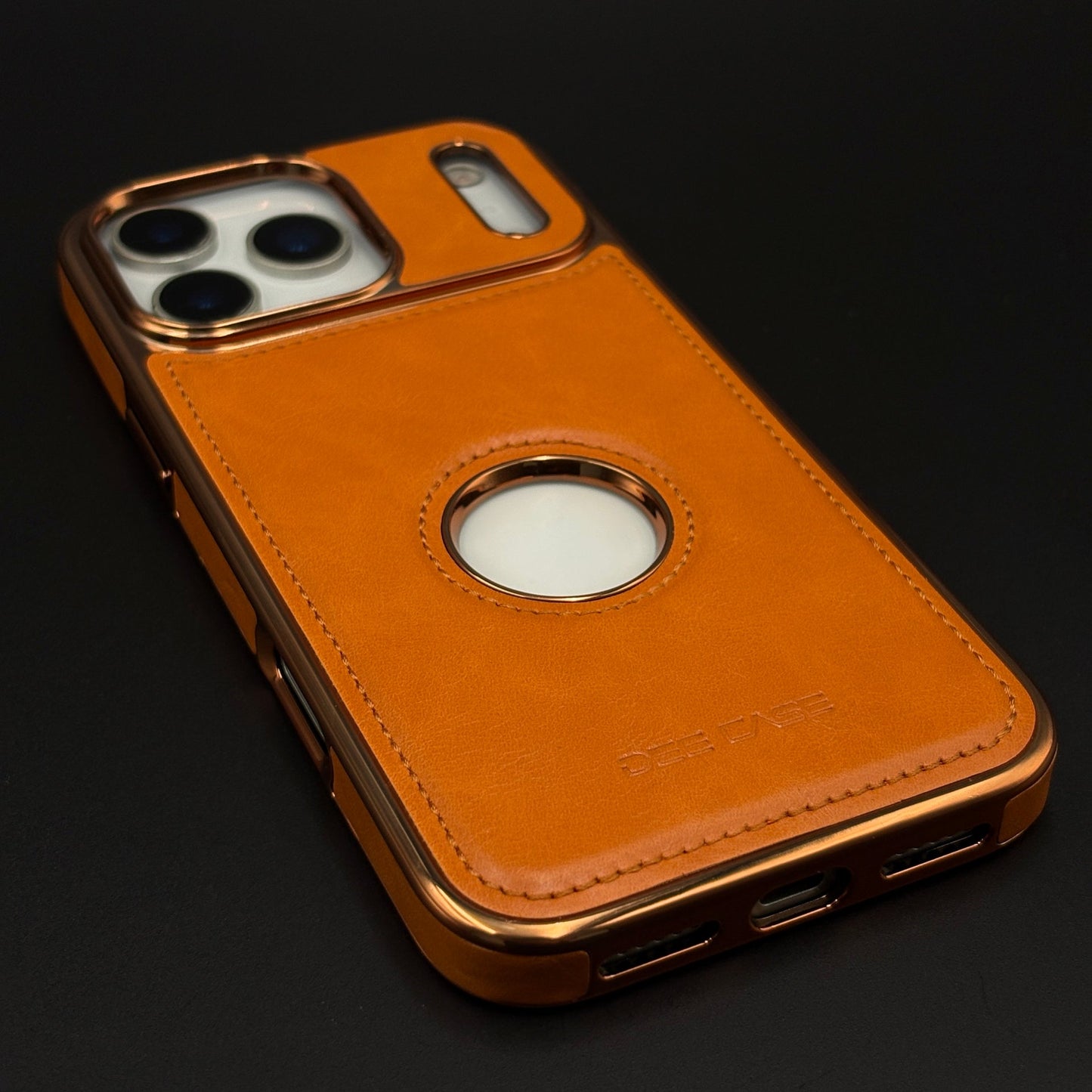 Leather Logo Cut Stitched Mobile Case Cover for iPhone 17 Series