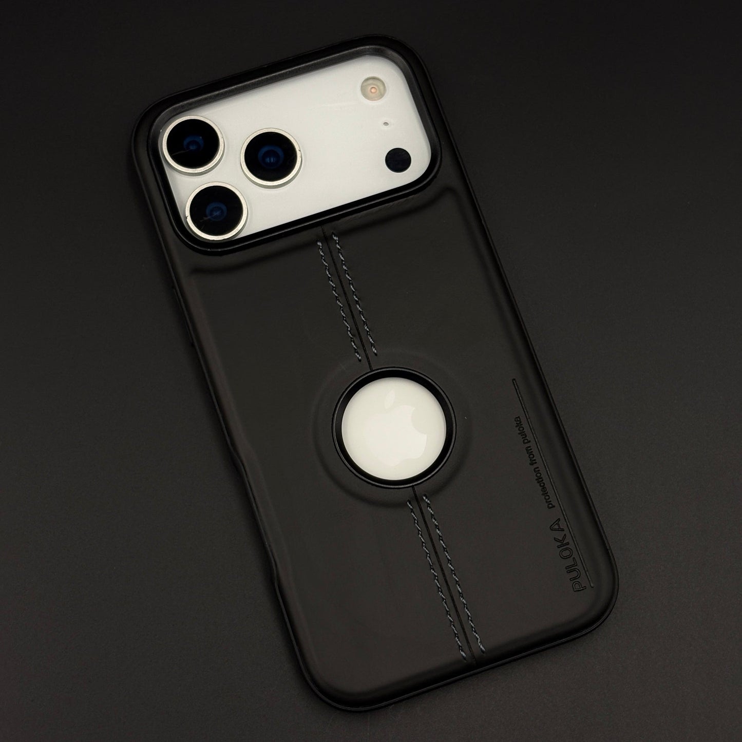 Stitched Leather Logo Cut Mobile Case Cover for iPhone 17 Series