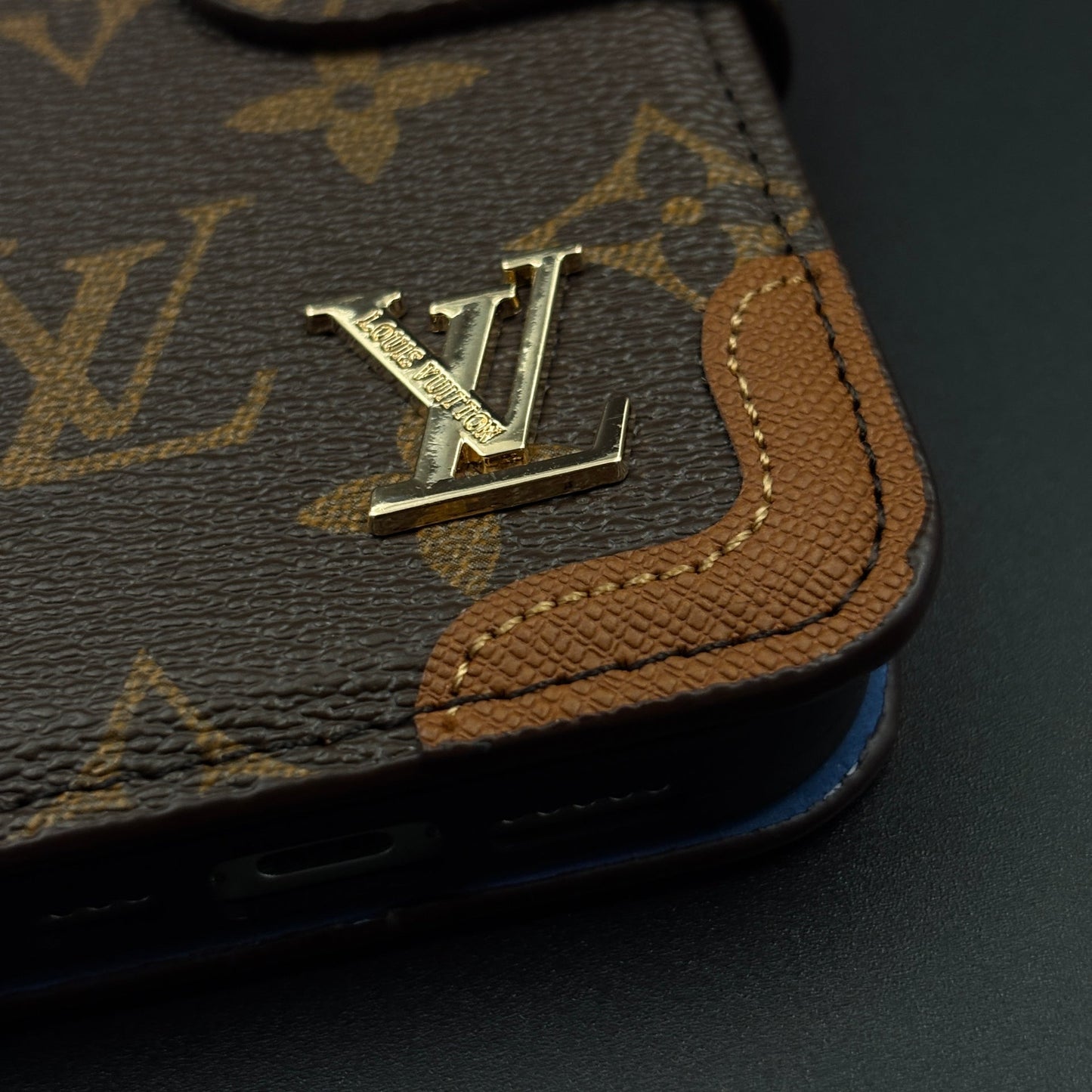 Monogram Flip Wallet Case for iPhone 17 with Card Slots | ID Window & Wrist Strap