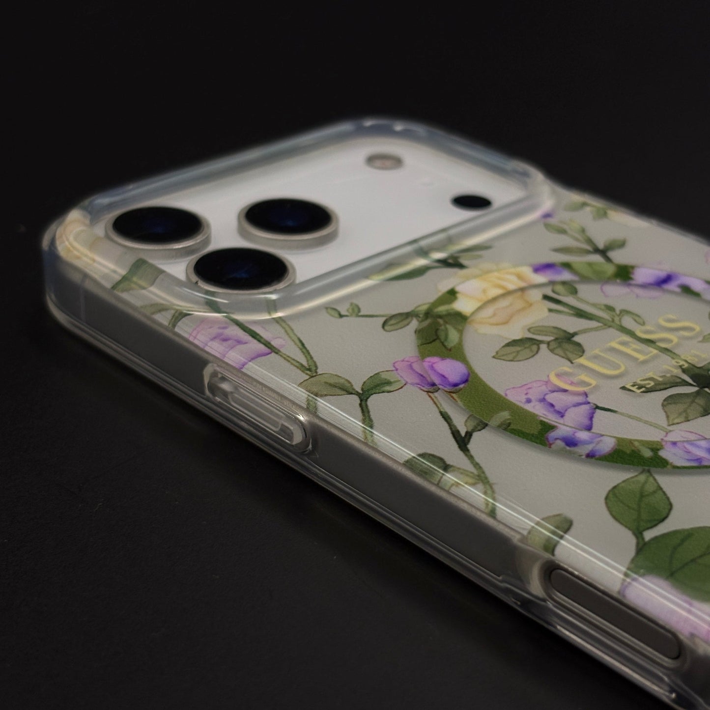 Floral Print GS Brand MagSafe Transparent Mobile Case Cover for iPhone 17 Series