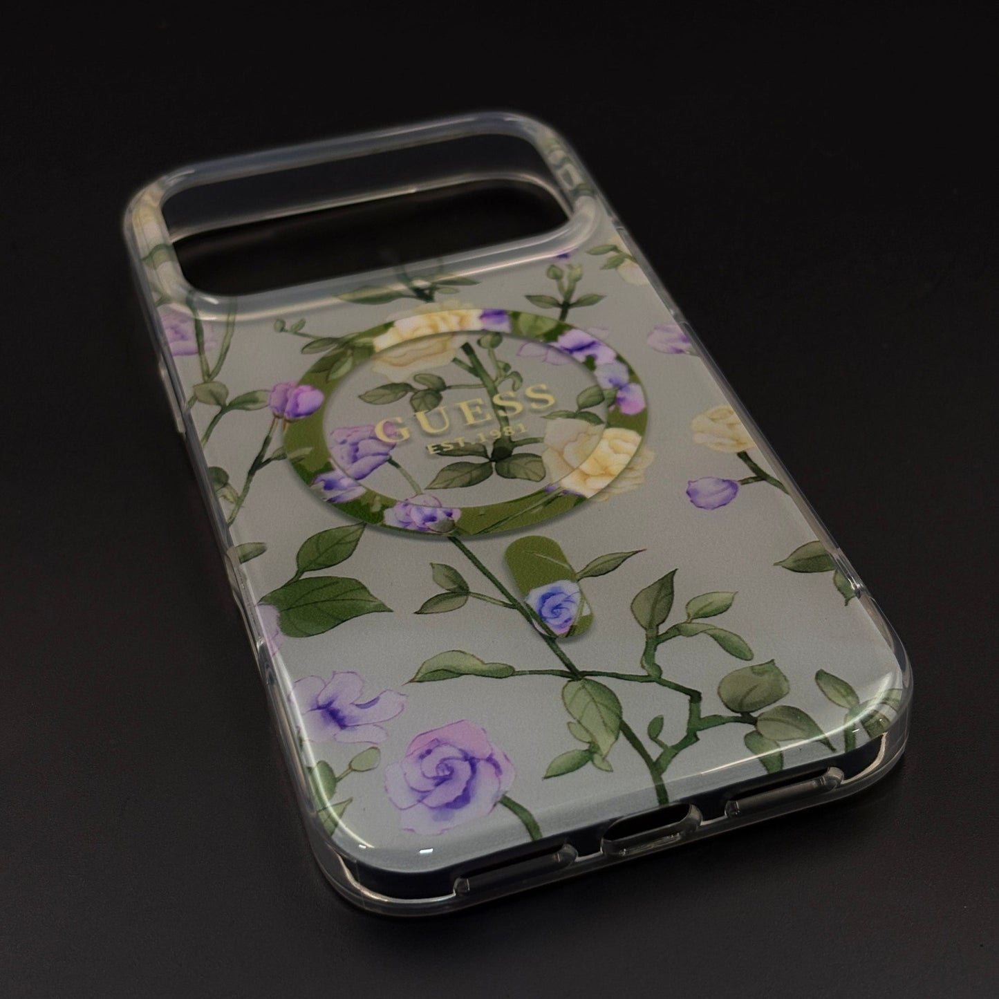 Floral Print GS Brand MagSafe Transparent Mobile Case Cover for iPhone 17 Series