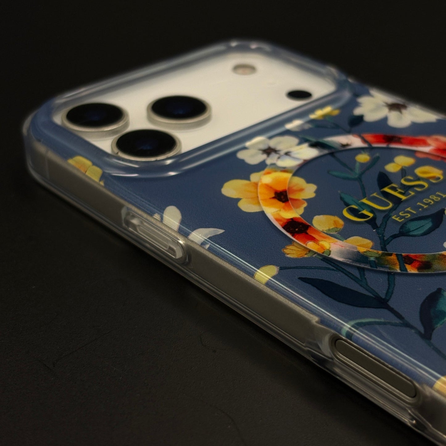 Floral Print GS Brand MagSafe Transparent Mobile Case Cover for iPhone 17 Series