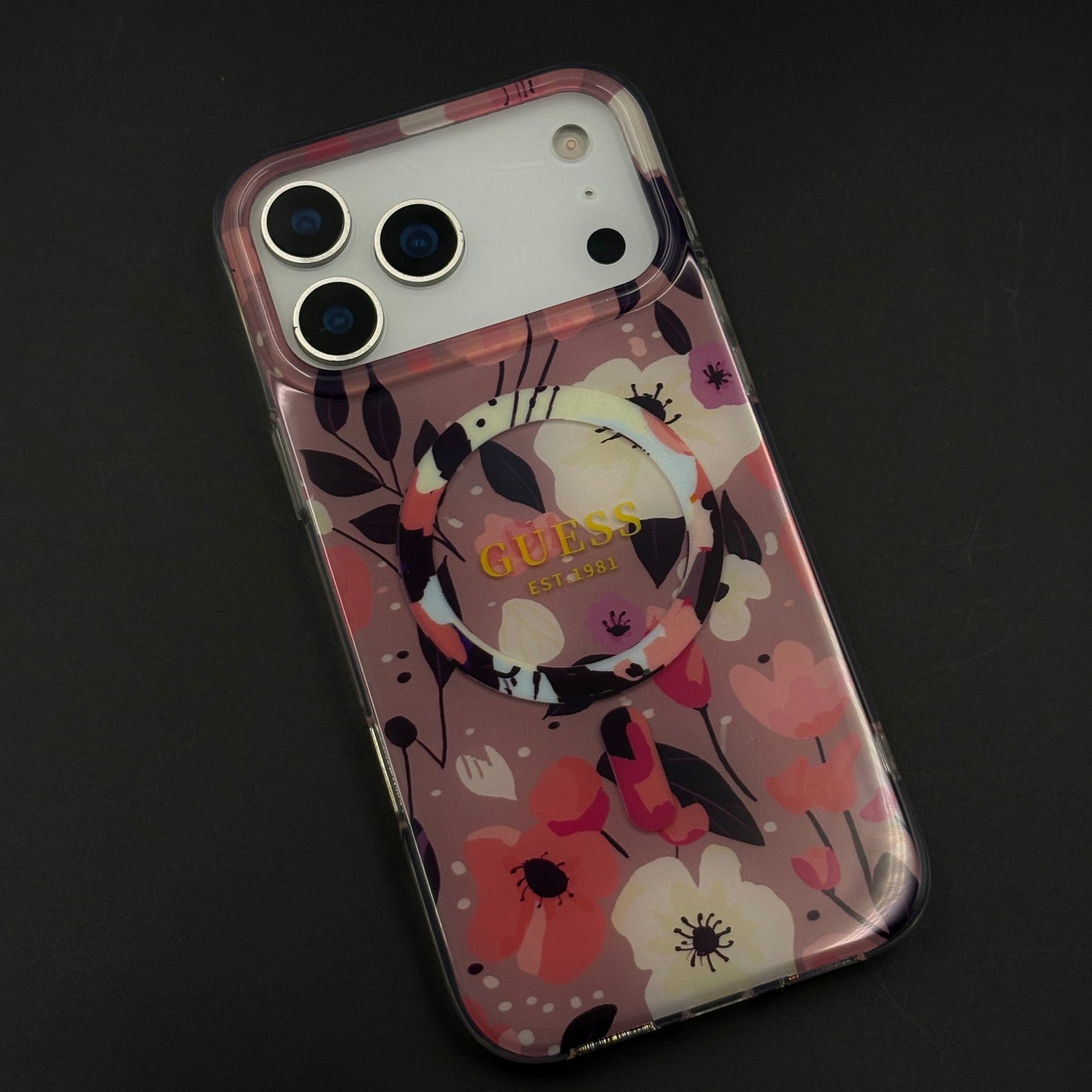 Floral Print GS Brand MagSafe Transparent Mobile Case Cover for iPhone 17 Series