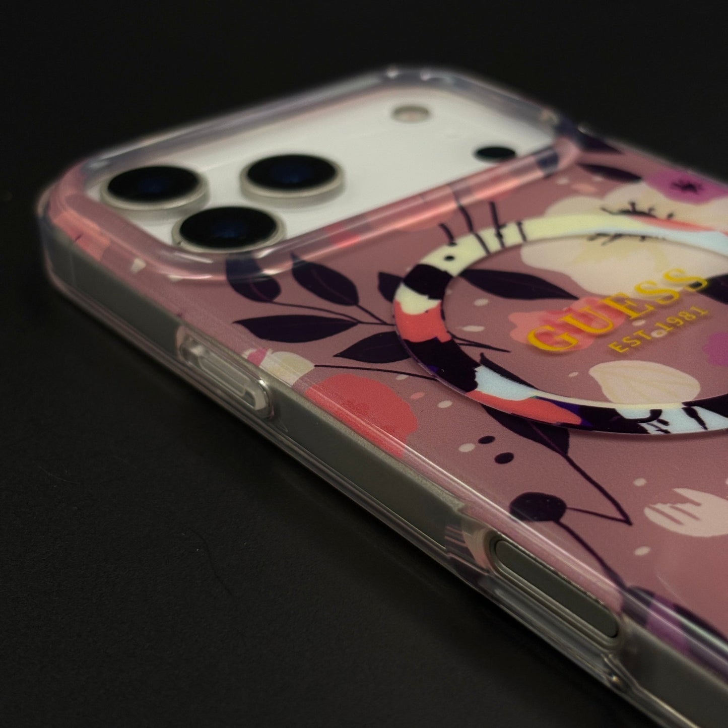 Floral Print GS Brand MagSafe Transparent Mobile Case Cover for iPhone 17 Series