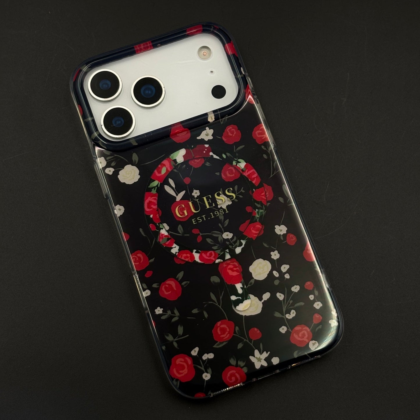 Floral Print GS Brand MagSafe Transparent Mobile Case Cover for iPhone 17 Series