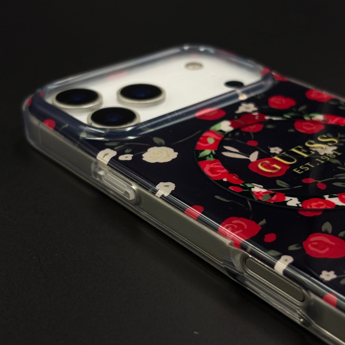 Floral Print GS Brand MagSafe Transparent Mobile Case Cover for iPhone 17 Series