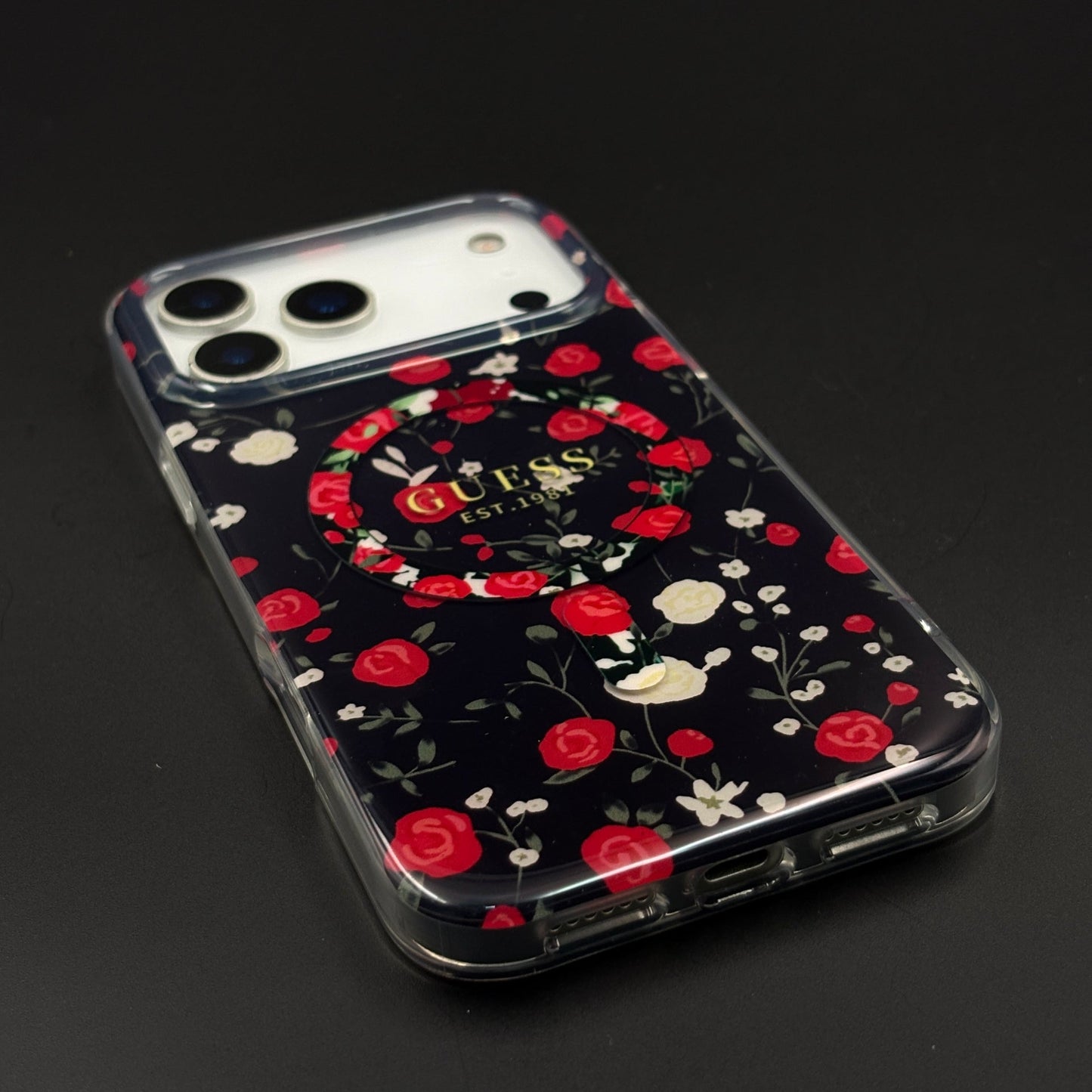 Floral Print GS Brand MagSafe Transparent Mobile Case Cover for iPhone 17 Series