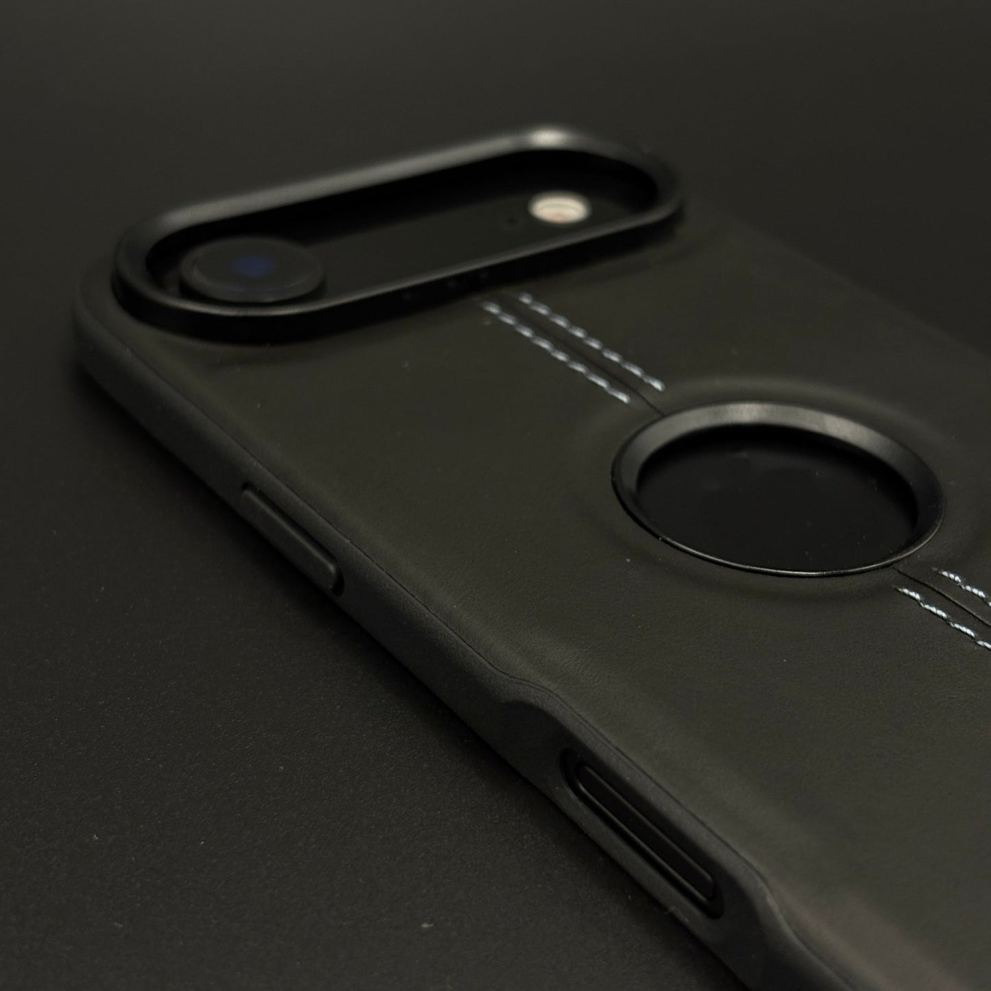 Stitched Leather Logo Cut Mobile Case Cover for iPhone 17 Air