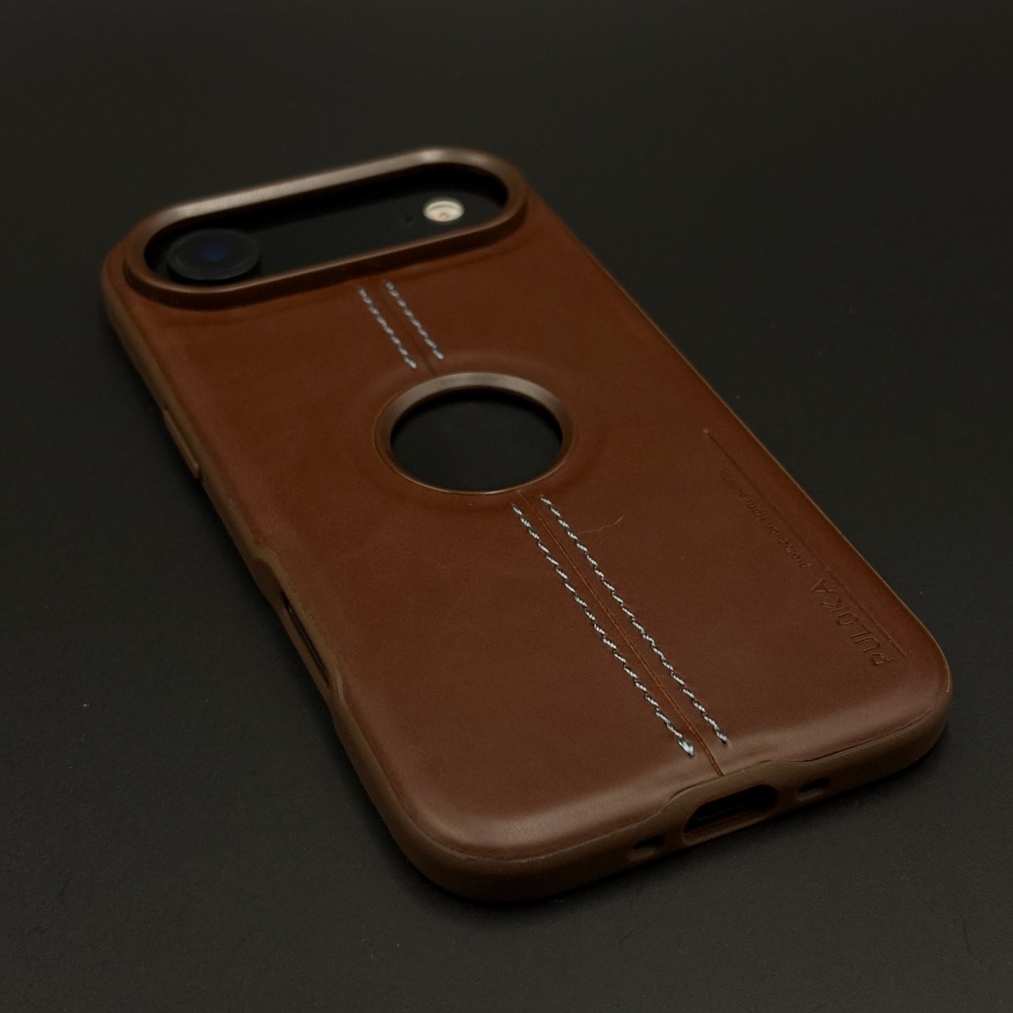 Stitched Leather Logo Cut Mobile Case Cover for iPhone 17 Air
