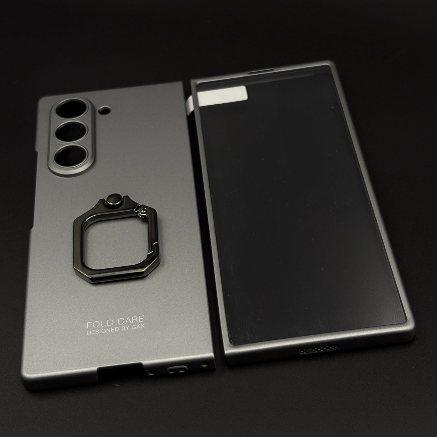 Matte Hard Shell Ring Stand Mobile Case Cover for Samsung Galaxy Z Fold 6