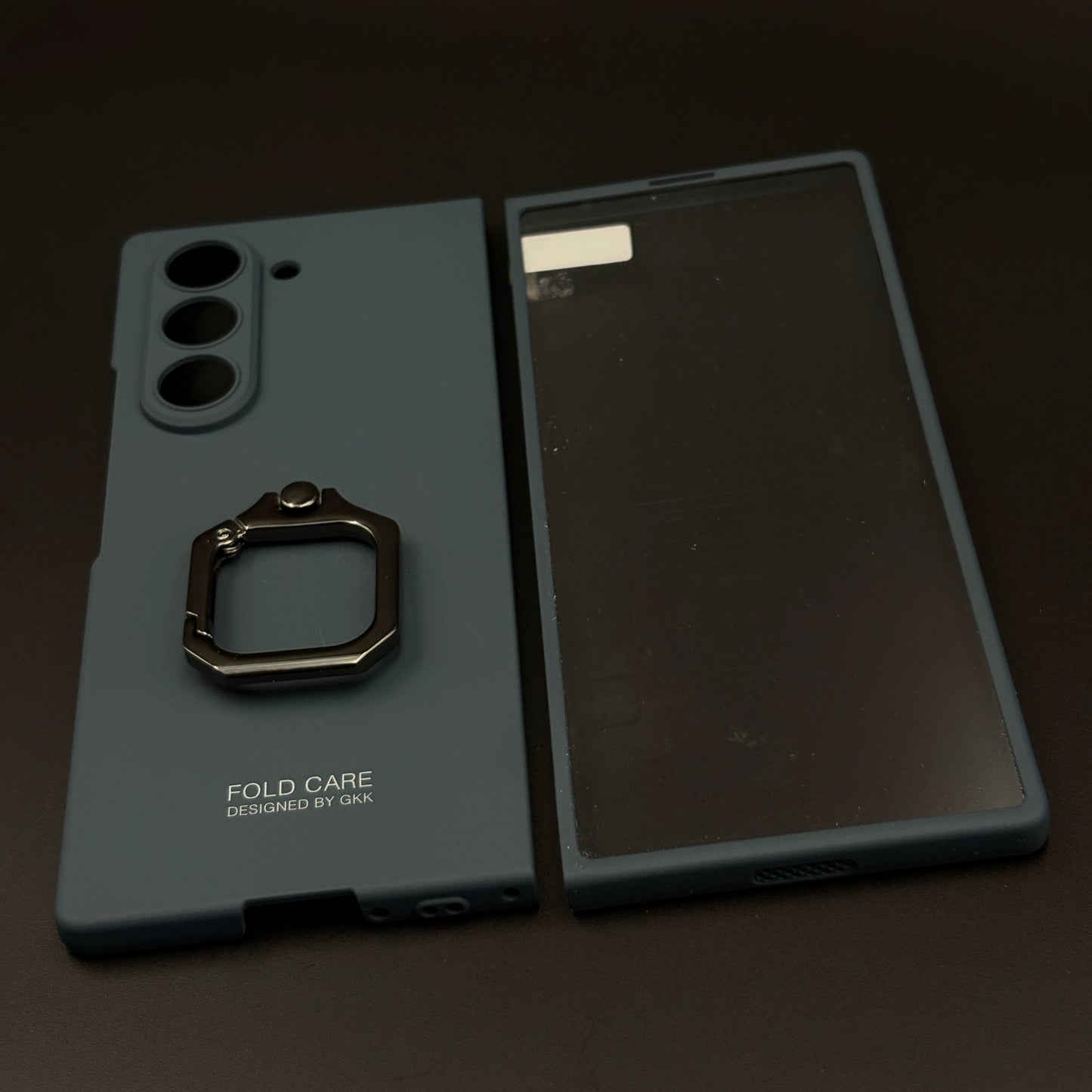 Matte Hard Shell Ring Stand Mobile Case Cover for Samsung Galaxy Z Fold 6