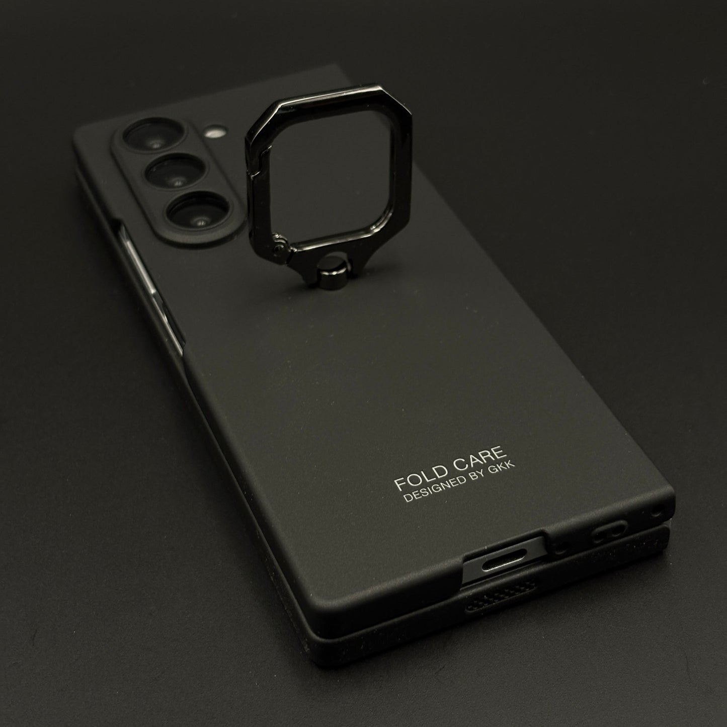 Matte Hard Shell Ring Stand Mobile Case Cover for Samsung Galaxy Z Fold 6
